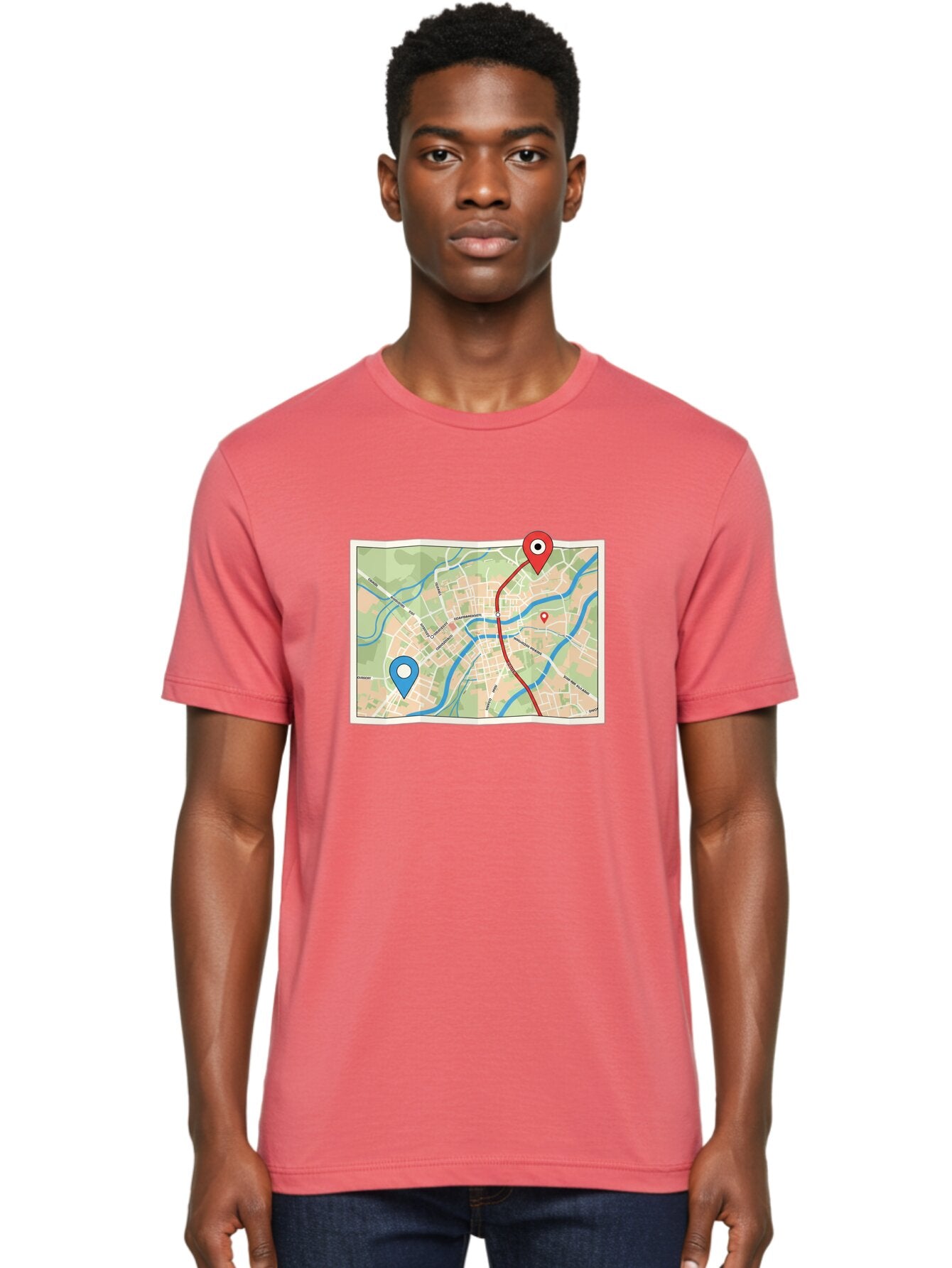 Map-With-Route Men'S Graphic Tee, 100% Cotton, Comfortable Casual Summer Wear, Machine Washable, Vintage Camera, Old Camera, Antique Camera, Black Camera, Classic Photography, Photography Equipment, Nostalgic Device, Film Camera, Camera Art Bam835 16
