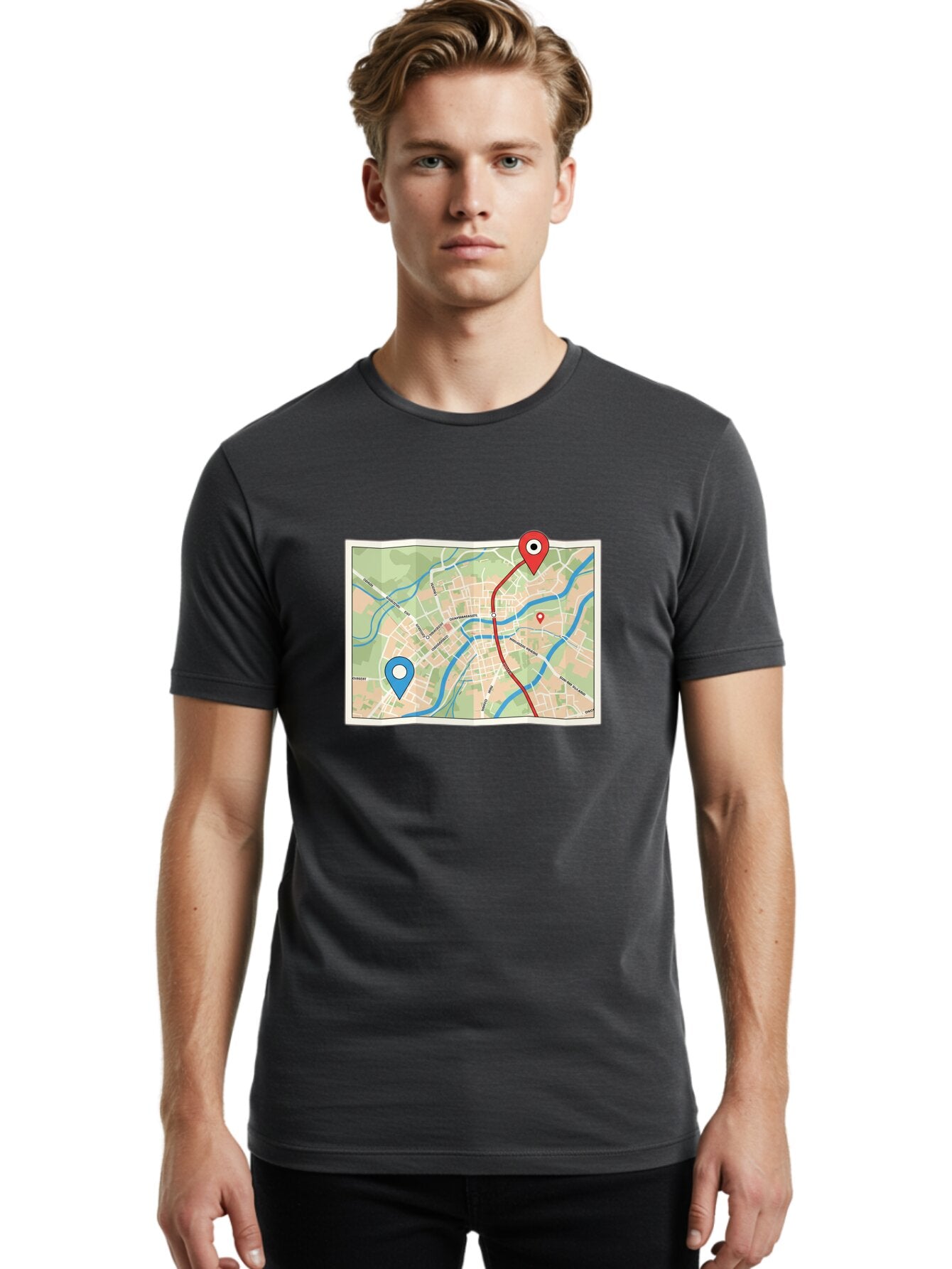 Map-With-Route Men'S Graphic Tee, 100% Cotton, Comfortable Casual Summer Wear, Machine Washable, Vintage Camera, Old Camera, Antique Camera, Black Camera, Classic Photography, Photography Equipment, Nostalgic Device, Film Camera, Camera Art Bam835 17