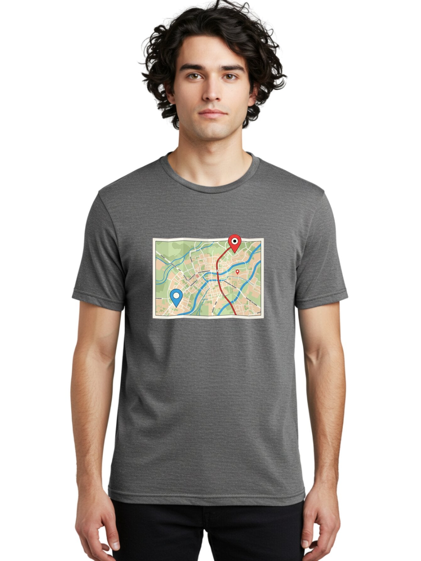Map-With-Route Men'S Graphic Tee, 100% Cotton, Comfortable Casual Summer Wear, Machine Washable, Vintage Camera, Old Camera, Antique Camera, Black Camera, Classic Photography, Photography Equipment, Nostalgic Device, Film Camera, Camera Art Bam835 30