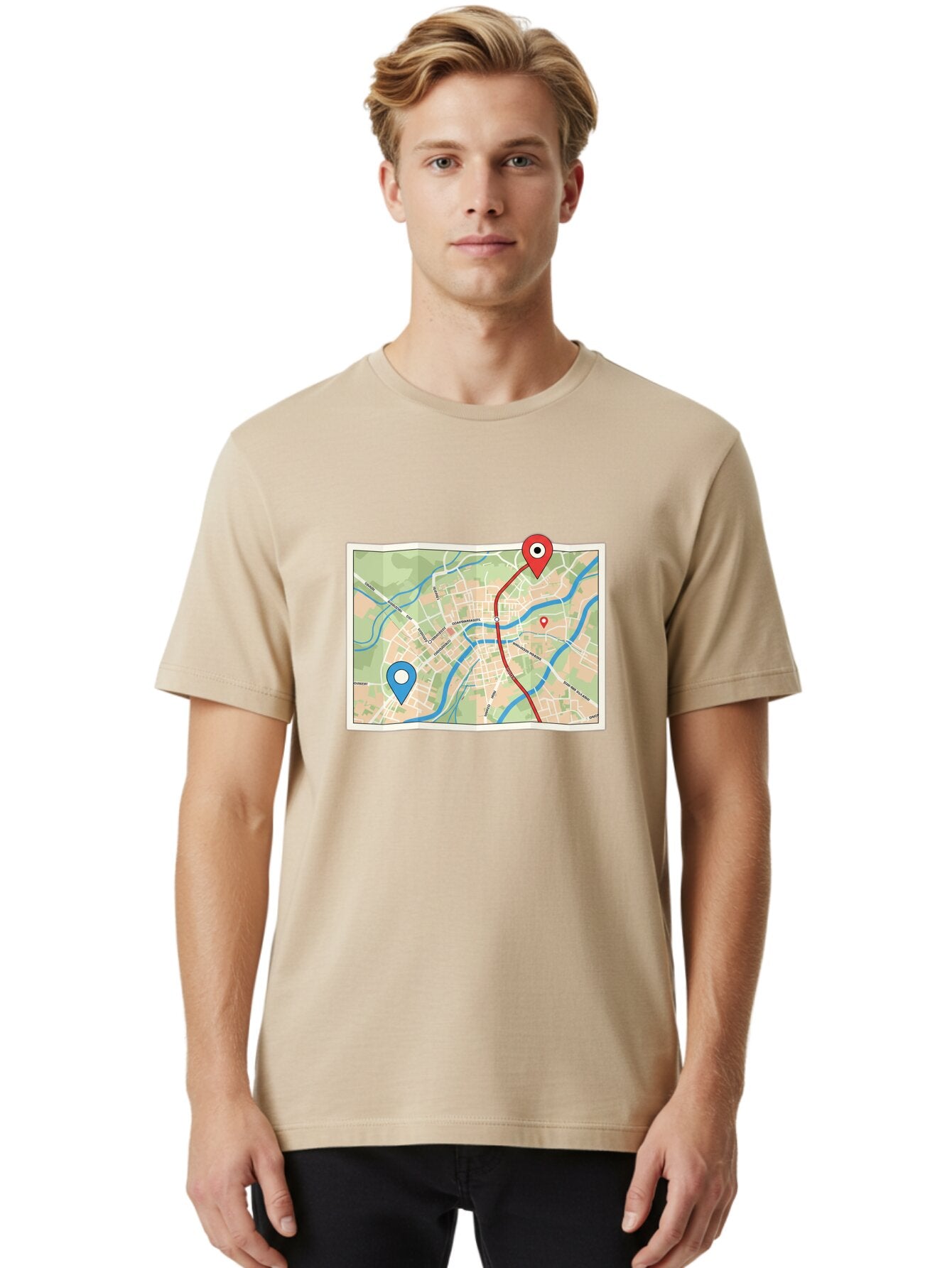 Map-With-Route Men'S Graphic Tee, 100% Cotton, Comfortable Casual Summer Wear, Machine Washable, Vintage Camera, Old Camera, Antique Camera, Black Camera, Classic Photography, Photography Equipment, Nostalgic Device, Film Camera, Camera Art Bam835 19