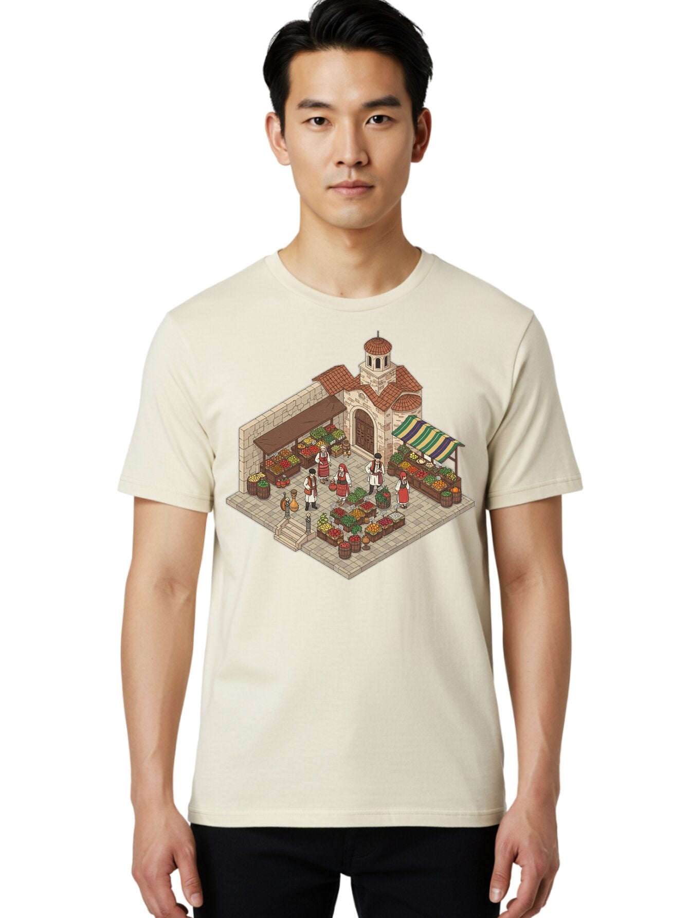 Market-Scene Men'S Graphic Tee, 100% Cotton, Comfortable Casual Summer Wear, Machine Washable, Vintage Camera, Old Camera, Antique Camera, Black Camera, Classic Photography, Photography Equipment, Nostalgic Device, Film Camera, Camera Art Bam838 23