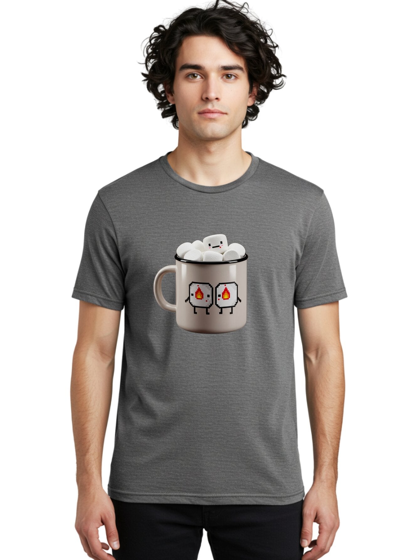 Marshmallow-Mug Men'S Graphic Tee, 100% Cotton, Comfortable Casual Summer Wear, Machine Washable, Vintage Camera, Old Camera, Antique Camera, Black Camera, Classic Photography, Photography Equipment, Nostalgic Device, Film Camera, Camera Art Bam845 17