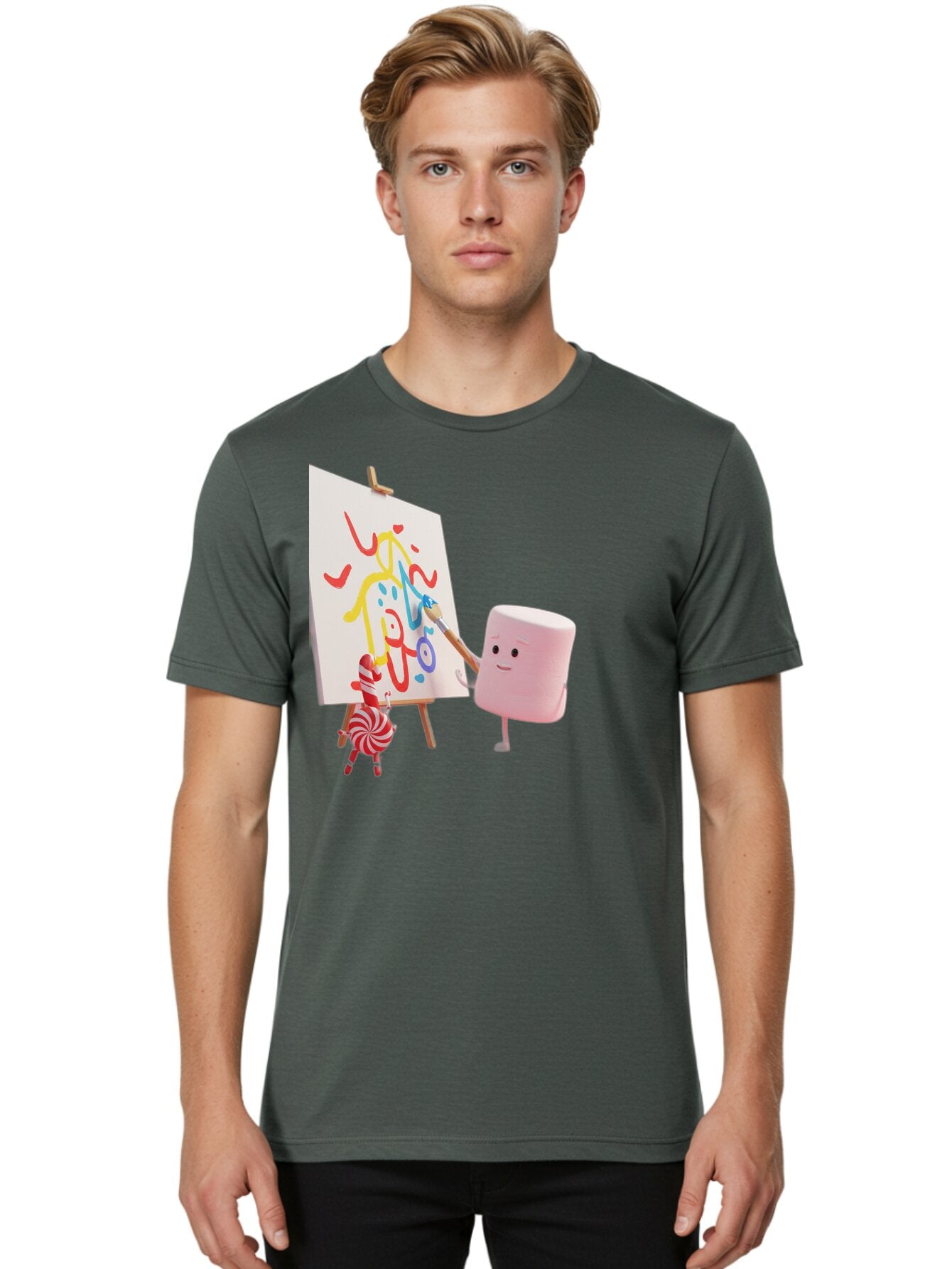 Marshmallow-Painter Men'S Graphic Tee, 100% Cotton, Comfortable Casual Summer Wear, Machine Washable, Vintage Camera, Old Camera, Antique Camera, Black Camera, Classic Photography, Photography Equipment, Nostalgic Device, Film Camera, Bam846 25