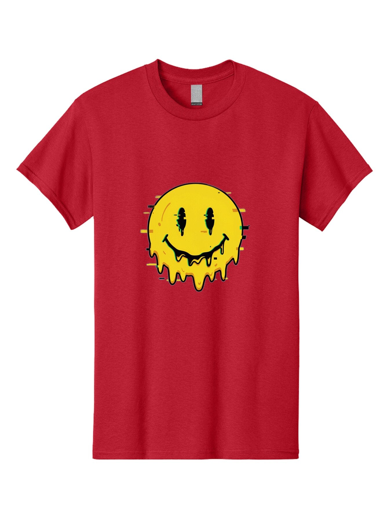 Melted-Smiley-Face-1 Men'S Graphic Tee, 100% Cotton, Comfortable Casual Summer Wear, Machine Washable, Vintage Camera, Old Camera, Antique Camera, Black Camera, Classic Photography, Photography Equipment, Nostalgic Device, Film Camera, Bam856