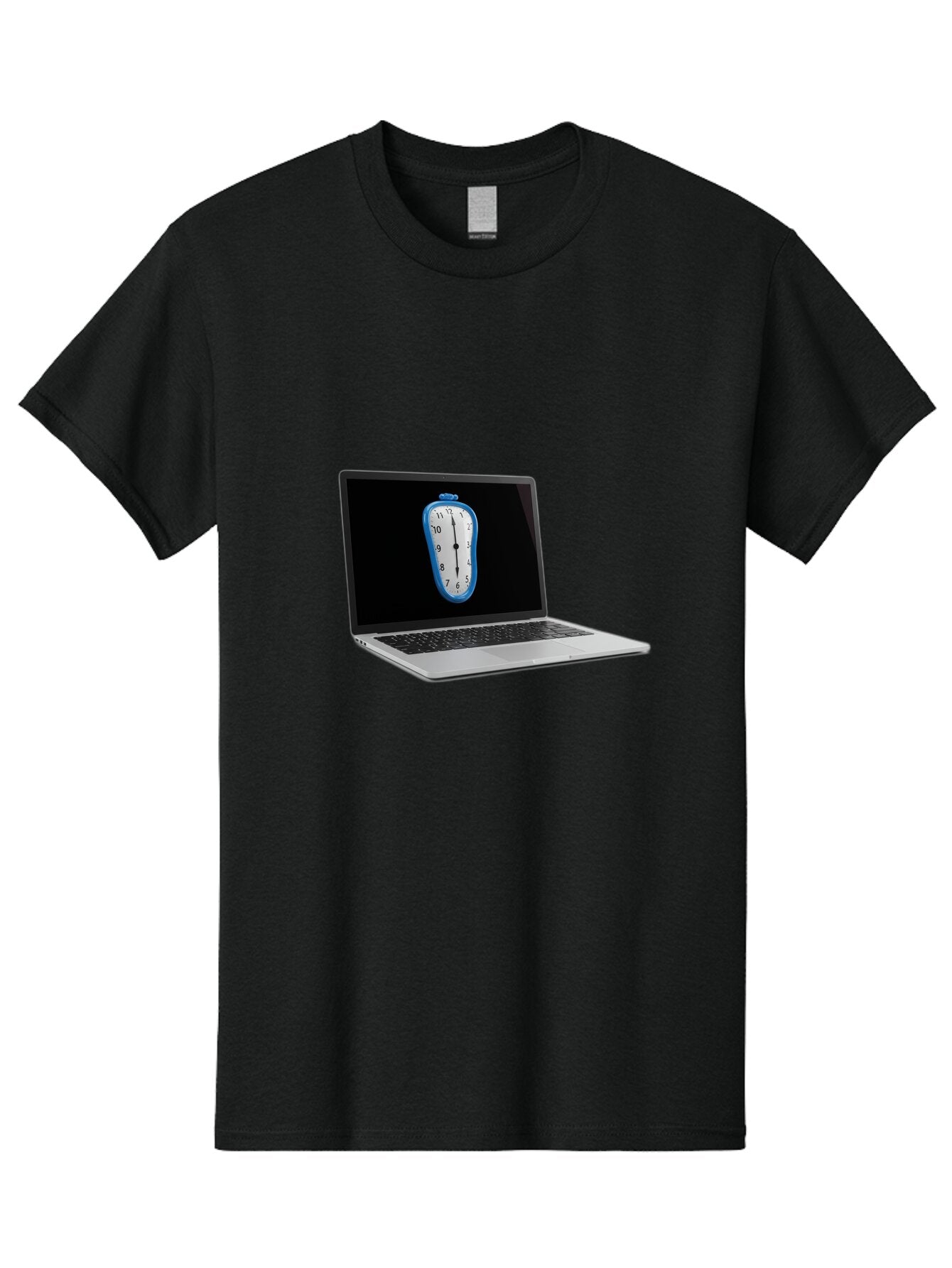 Melting-Clock-Laptop Men'S Graphic Tee, 100% Cotton, Comfortable Casual Summer Wear, Machine Washable, Vintage Camera, Old Camera, Antique Camera, Black Camera, Classic Photography, Photography Equipment, Nostalgic Device, Film Camera, Bam862 14