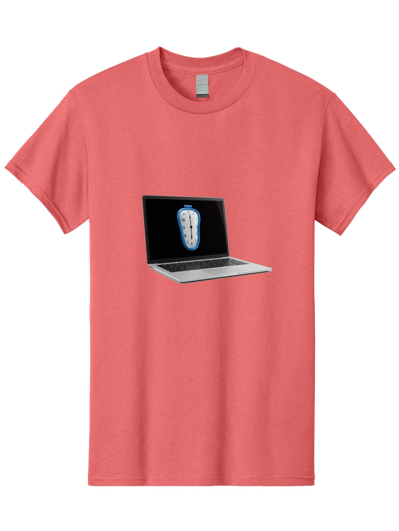 Melting-Clock-Laptop Men'S Graphic Tee, 100% Cotton, Comfortable Casual Summer Wear, Machine Washable, Vintage Camera, Old Camera, Antique Camera, Black Camera, Classic Photography, Photography Equipment, Nostalgic Device, Film Camera, Bam862 3