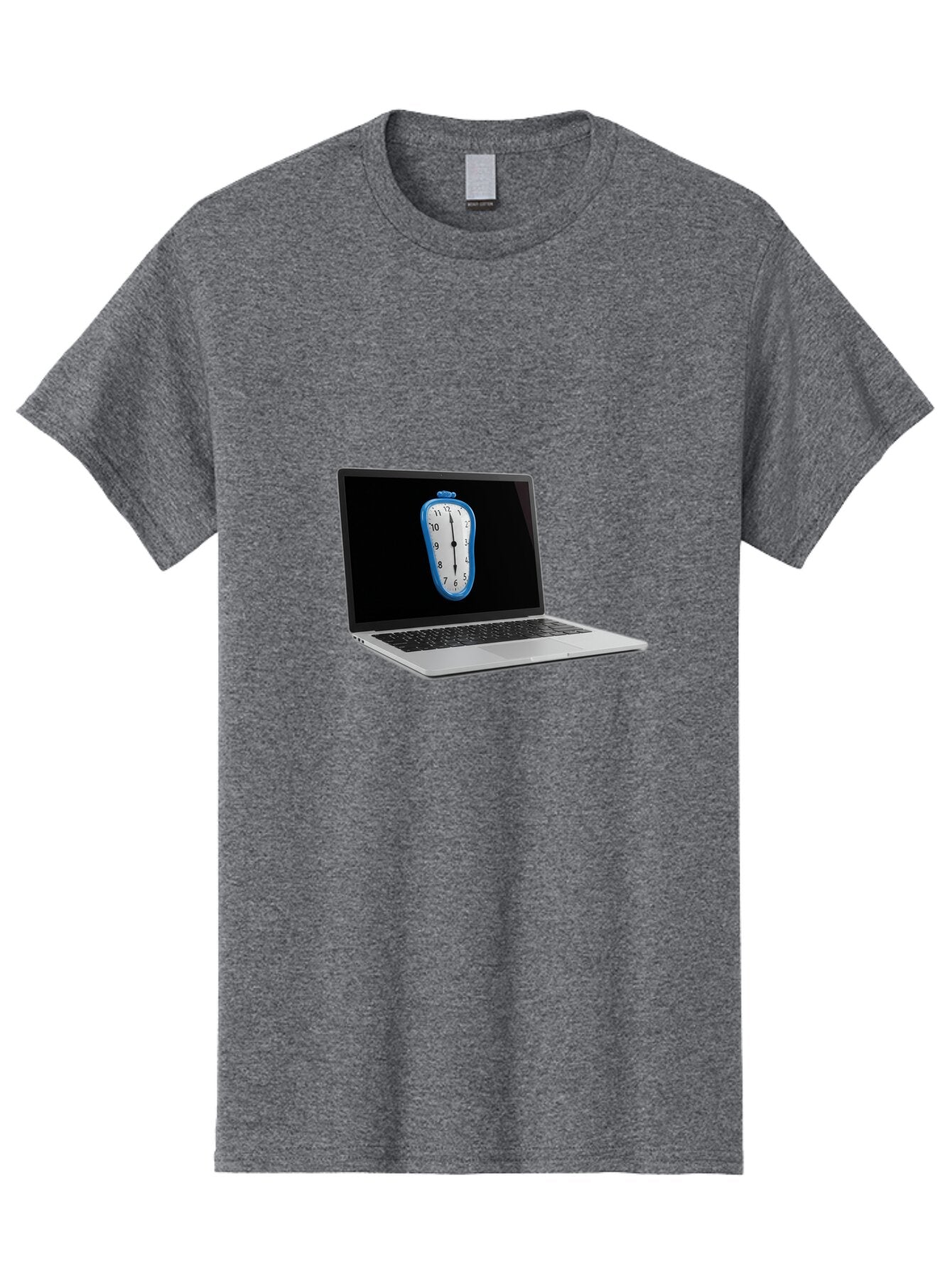 Melting-Clock-Laptop Men'S Graphic Tee, 100% Cotton, Comfortable Casual Summer Wear, Machine Washable, Vintage Camera, Old Camera, Antique Camera, Black Camera, Classic Photography, Photography Equipment, Nostalgic Device, Film Camera, Bam862 6