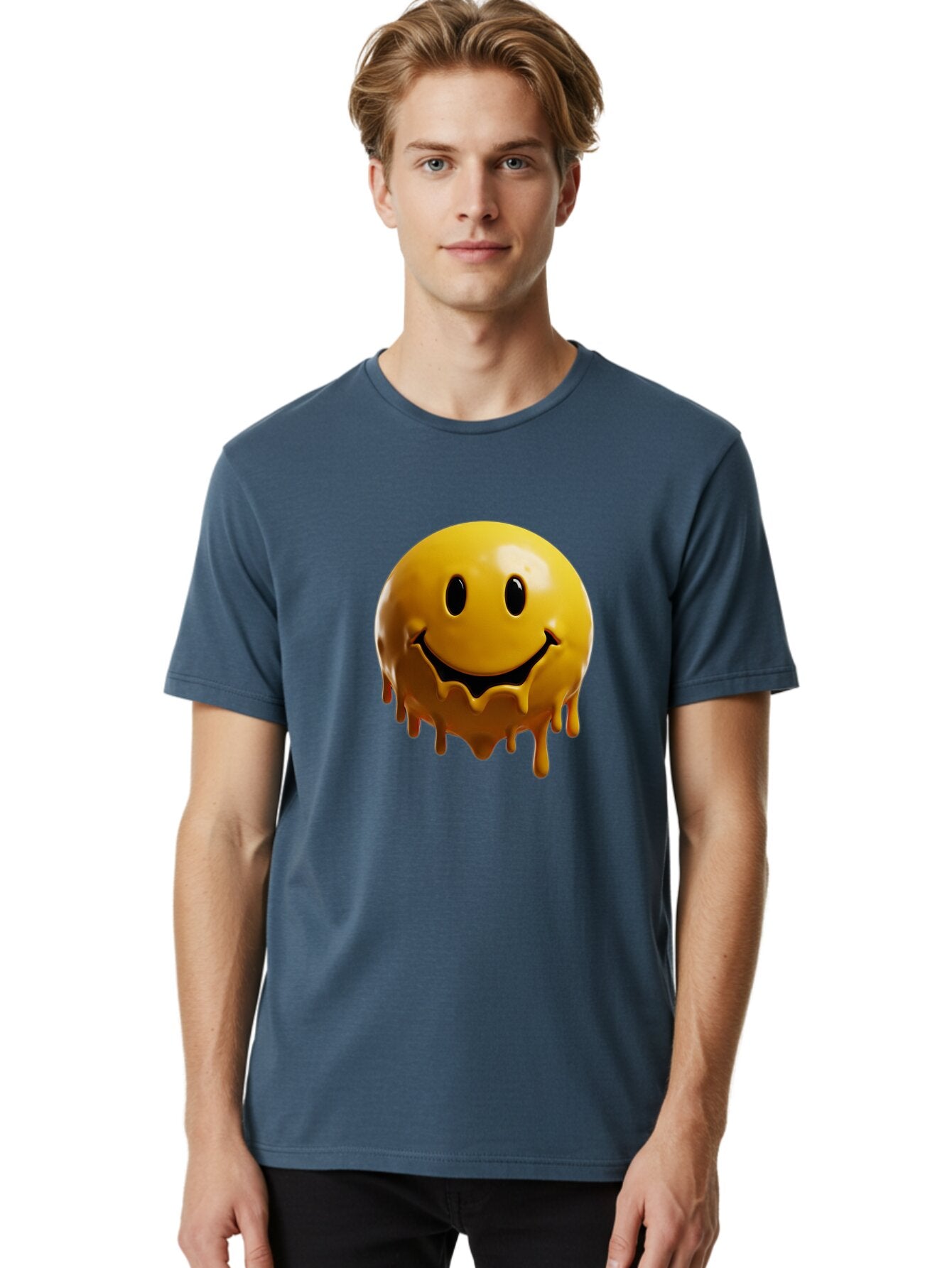 Melting-Smiley-3 Men'S Graphic Tee, 100% Cotton, Comfortable Casual Summer Wear, Machine Washable, Vintage Camera, Old Camera, Antique Camera, Black Camera, Classic Photography, Photography Equipment, Nostalgic Device, Film Camera, Camera Art Bam870 23