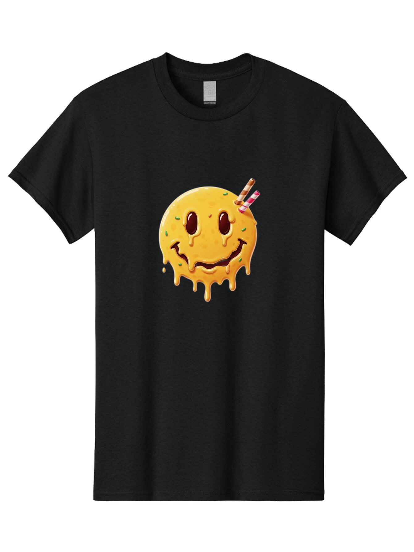 Melting-Smiley-Face-1 Men'S Graphic Tee, 100% Cotton, Comfortable Casual Summer Wear, Machine Washable, Vintage Camera, Old Camera, Antique Camera, Black Camera, Classic Photography, Photography Equipment, Nostalgic Device, Film Camera, Bam871