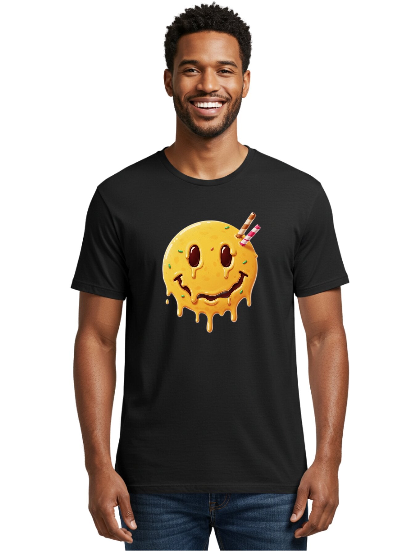 Melting-Smiley-Face-1 Men'S Graphic Tee, 100% Cotton, Comfortable Casual Summer Wear, Machine Washable, Vintage Camera, Old Camera, Antique Camera, Black Camera, Classic Photography, Photography Equipment, Nostalgic Device, Film Camera, Bam871 19