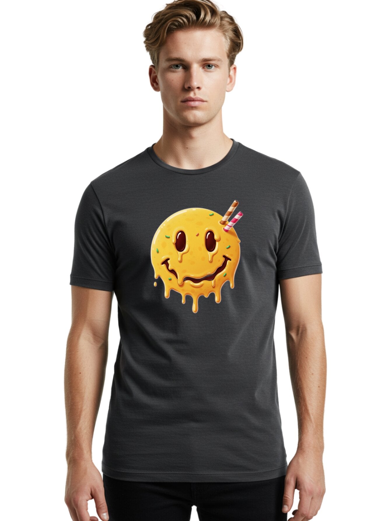 Melting-Smiley-Face-1 Men'S Graphic Tee, 100% Cotton, Comfortable Casual Summer Wear, Machine Washable, Vintage Camera, Old Camera, Antique Camera, Black Camera, Classic Photography, Photography Equipment, Nostalgic Device, Film Camera, Bam871 28