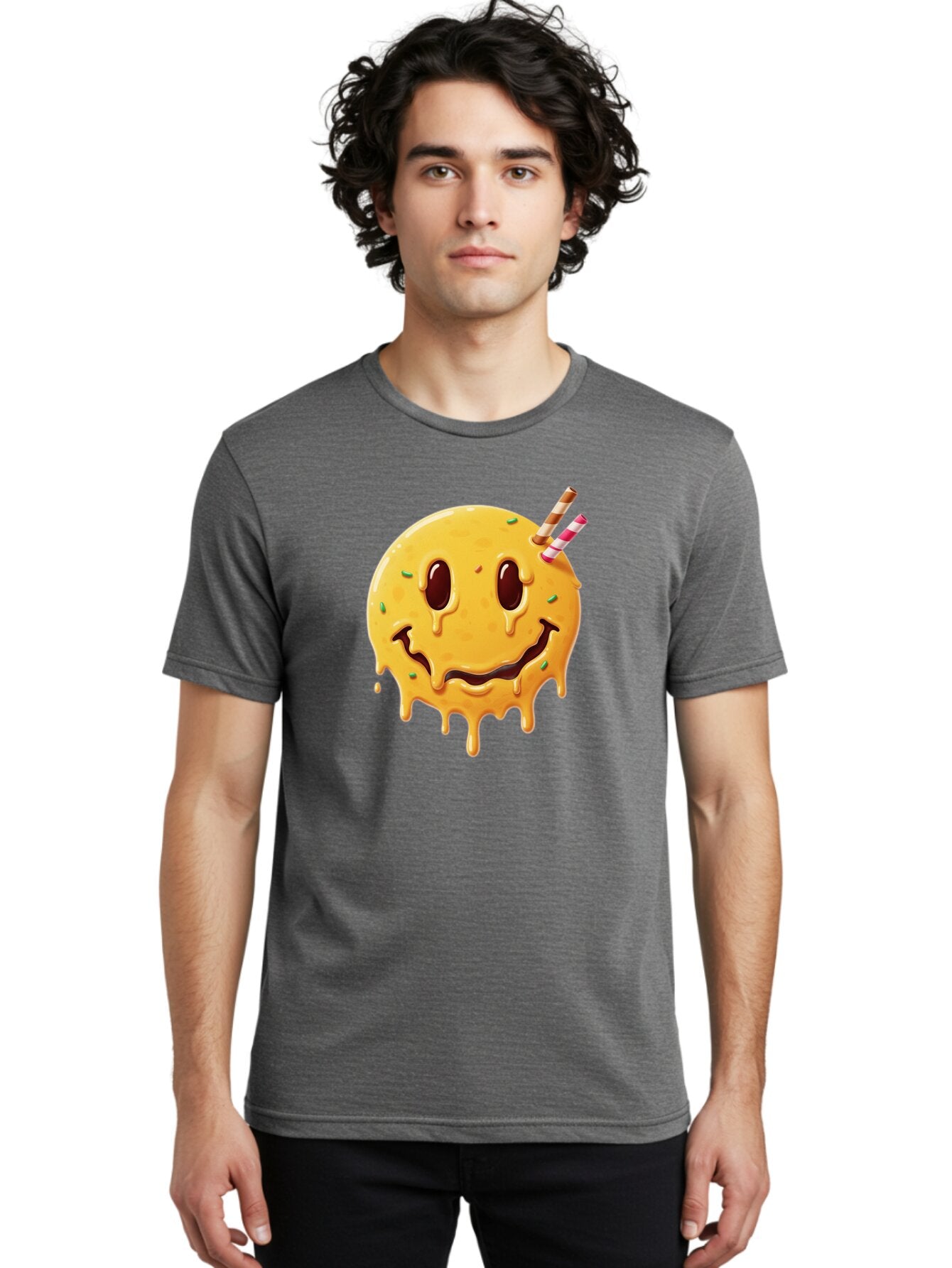 Melting-Smiley-Face-1 Men'S Graphic Tee, 100% Cotton, Comfortable Casual Summer Wear, Machine Washable, Vintage Camera, Old Camera, Antique Camera, Black Camera, Classic Photography, Photography Equipment, Nostalgic Device, Film Camera, Bam871 20