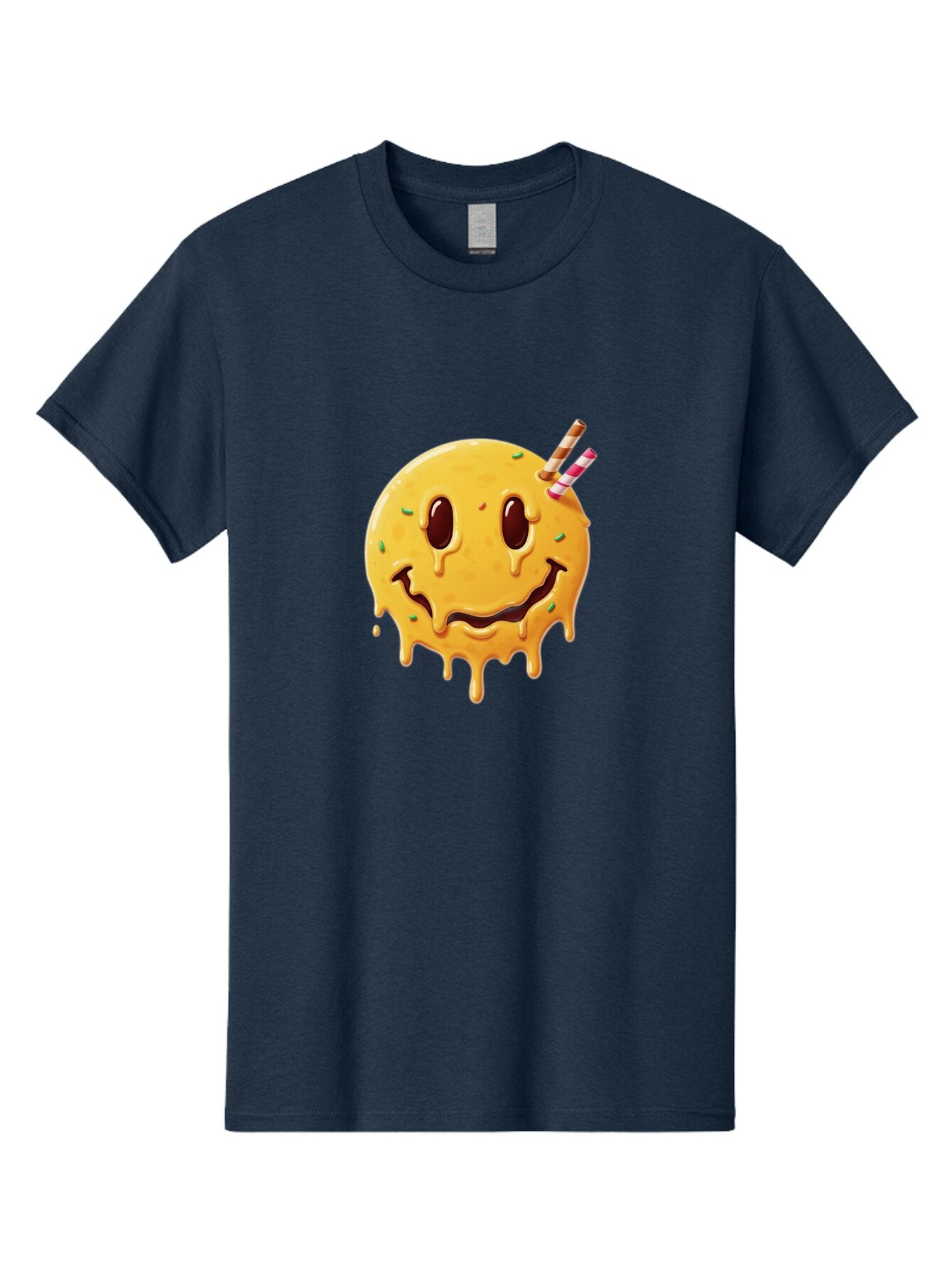 Melting-Smiley-Face-1 Men'S Graphic Tee, 100% Cotton, Comfortable Casual Summer Wear, Machine Washable, Vintage Camera, Old Camera, Antique Camera, Black Camera, Classic Photography, Photography Equipment, Nostalgic Device, Film Camera, Bam871