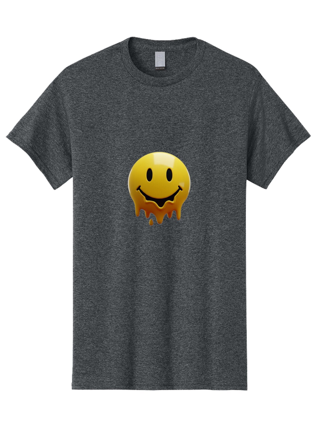 Melting-Smiley-Face Men'S Graphic Tee, 100% Cotton, Comfortable Casual Summer Wear, Machine Washable, Vintage Camera, Old Camera, Antique Camera, Black Camera, Classic Photography, Photography Equipment, Nostalgic Device, Film Camera, Bam872