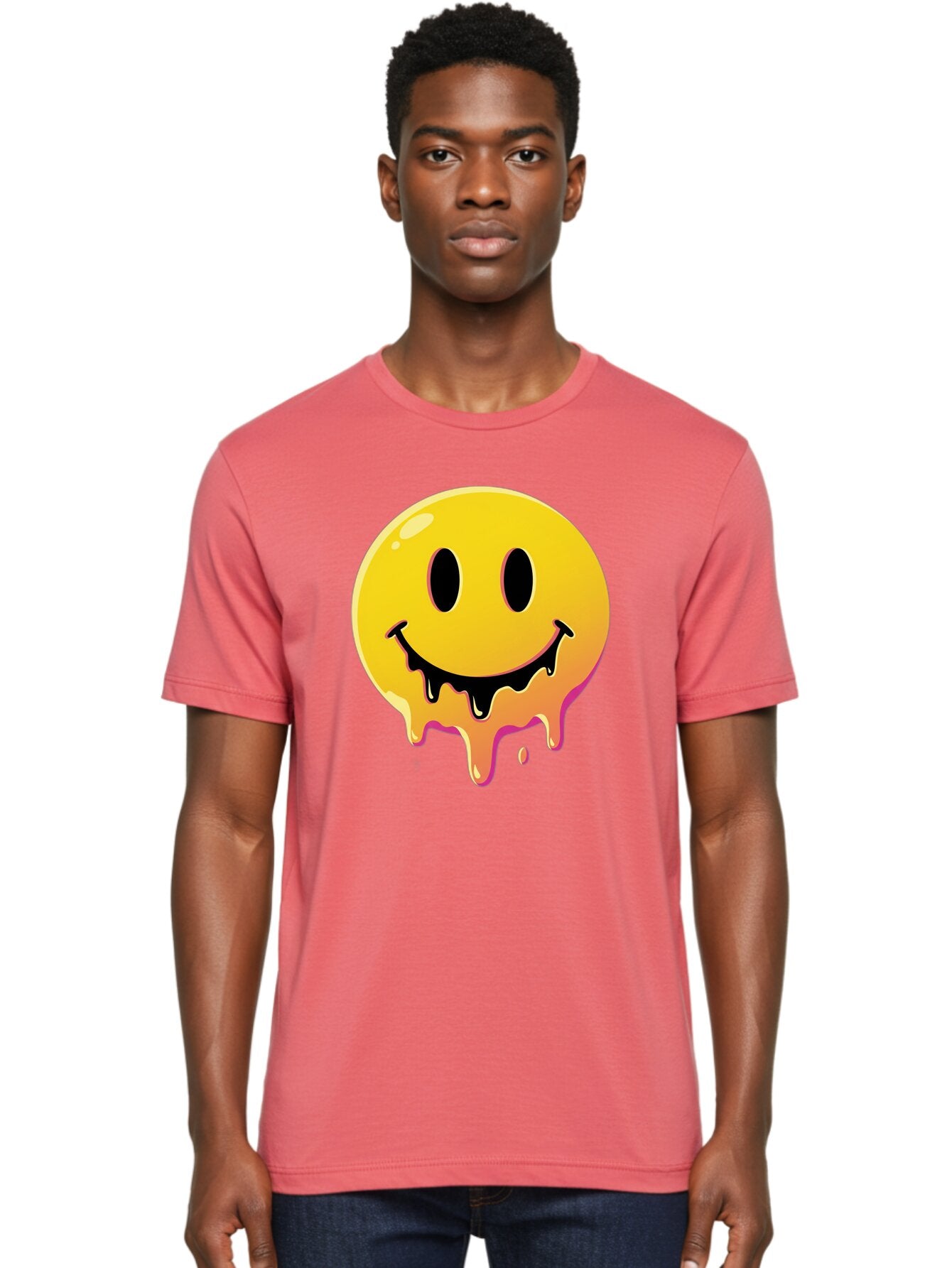 Melting-Smiley Men'S Graphic Tee, 100% Cotton, Comfortable Casual Summer Wear, Machine Washable, Vintage Camera, Old Camera, Antique Camera, Black Camera, Classic Photography, Photography Equipment, Nostalgic Device, Film Camera, Camera Art Bam874 25