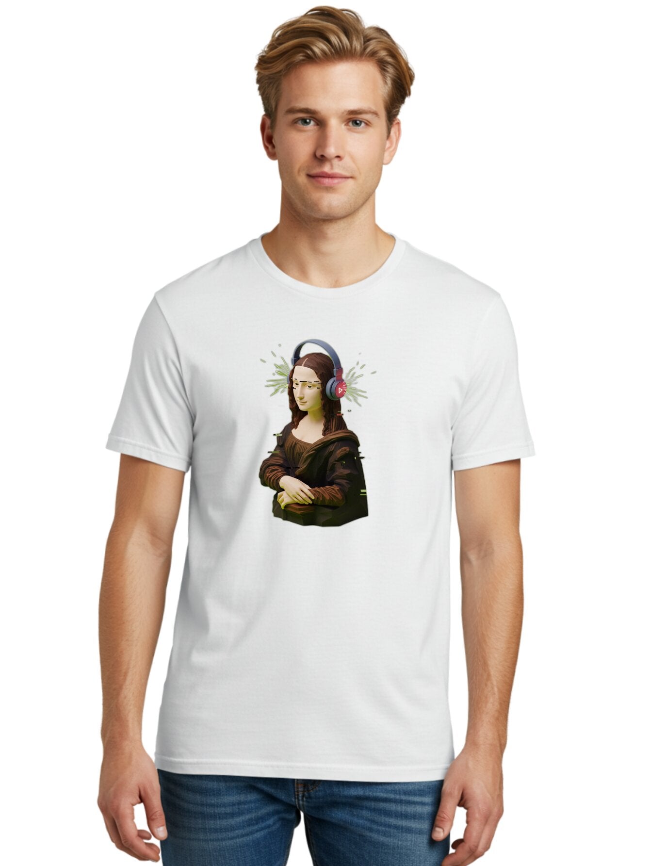 Mona-Lisa-5 Men'S Graphic Tee, 100% Cotton, Comfortable Casual Summer Wear, Machine Washable, Vintage Camera, Old Camera, Antique Camera, Black Camera, Classic Photography, Photography Equipment, Nostalgic Device, Film Camera, Camera Art Bam900 20