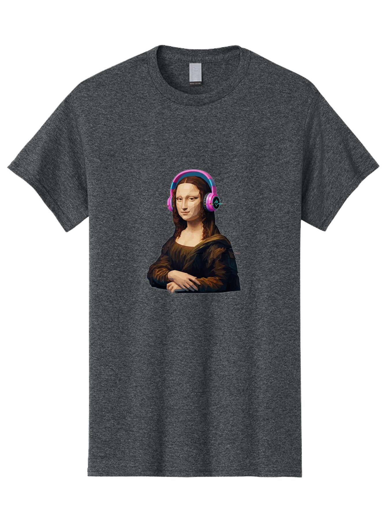 Mona-Lisa-Headphones-1 Men'S Graphic Tee, 100% Cotton, Comfortable Casual Summer Wear, Machine Washable, Vintage Camera, Old Camera, Antique Camera, Black Camera, Classic Photography, Photography Equipment, Nostalgic Device, Film Camera, Bam901 3