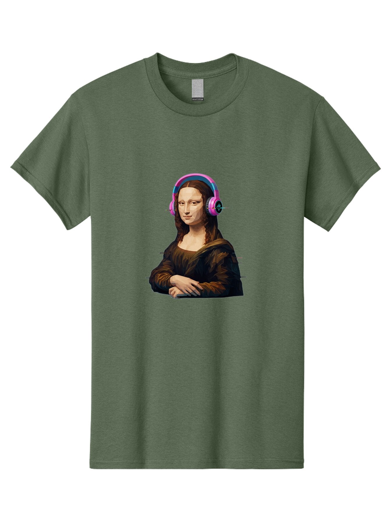 Mona-Lisa-Headphones-1 Men'S Graphic Tee, 100% Cotton, Comfortable Casual Summer Wear, Machine Washable, Vintage Camera, Old Camera, Antique Camera, Black Camera, Classic Photography, Photography Equipment, Nostalgic Device, Film Camera, Bam901 10