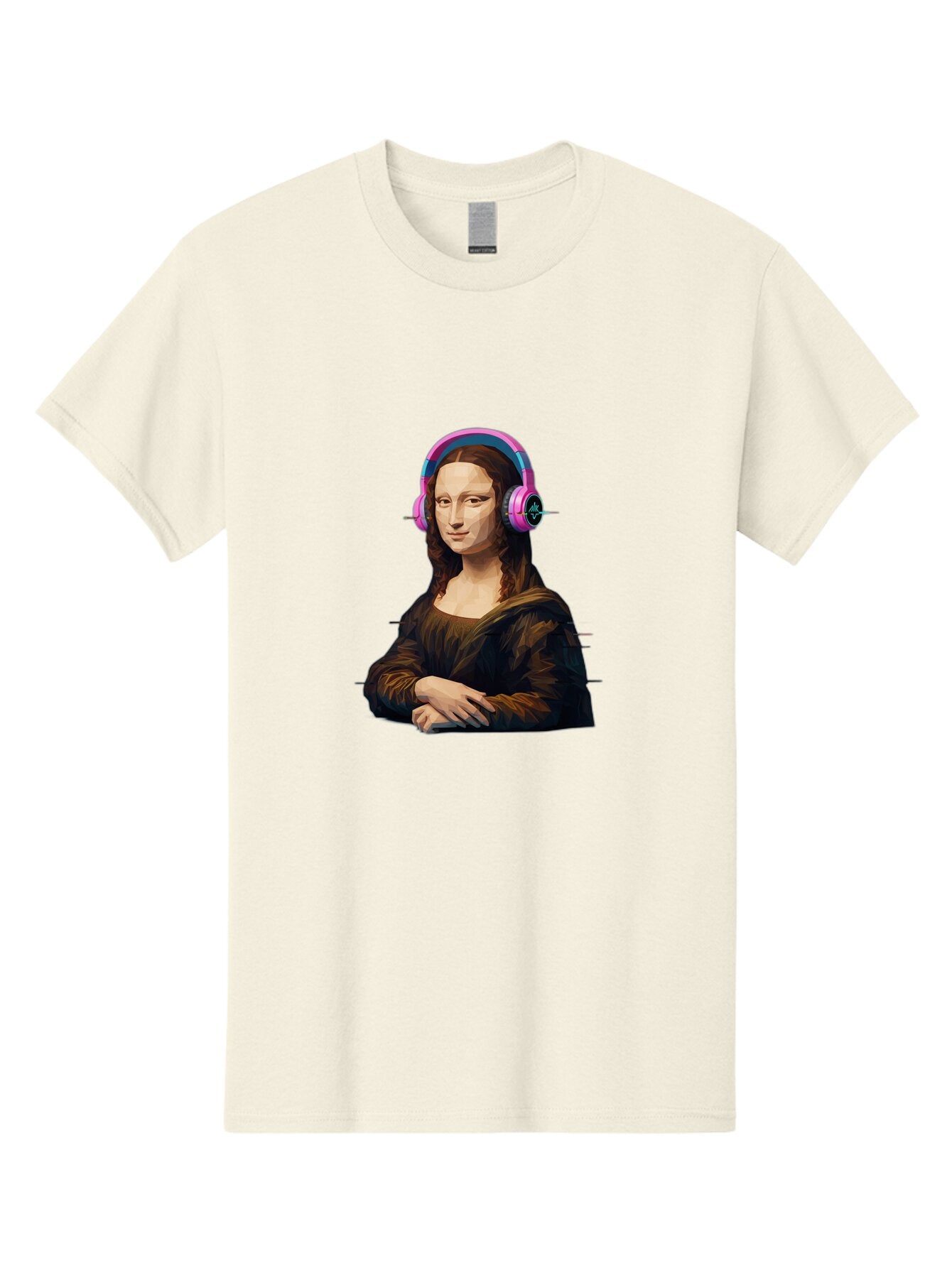 Mona-Lisa-Headphones-1 Men'S Graphic Tee, 100% Cotton, Comfortable Casual Summer Wear, Machine Washable, Vintage Camera, Old Camera, Antique Camera, Black Camera, Classic Photography, Photography Equipment, Nostalgic Device, Film Camera, Bam901 9