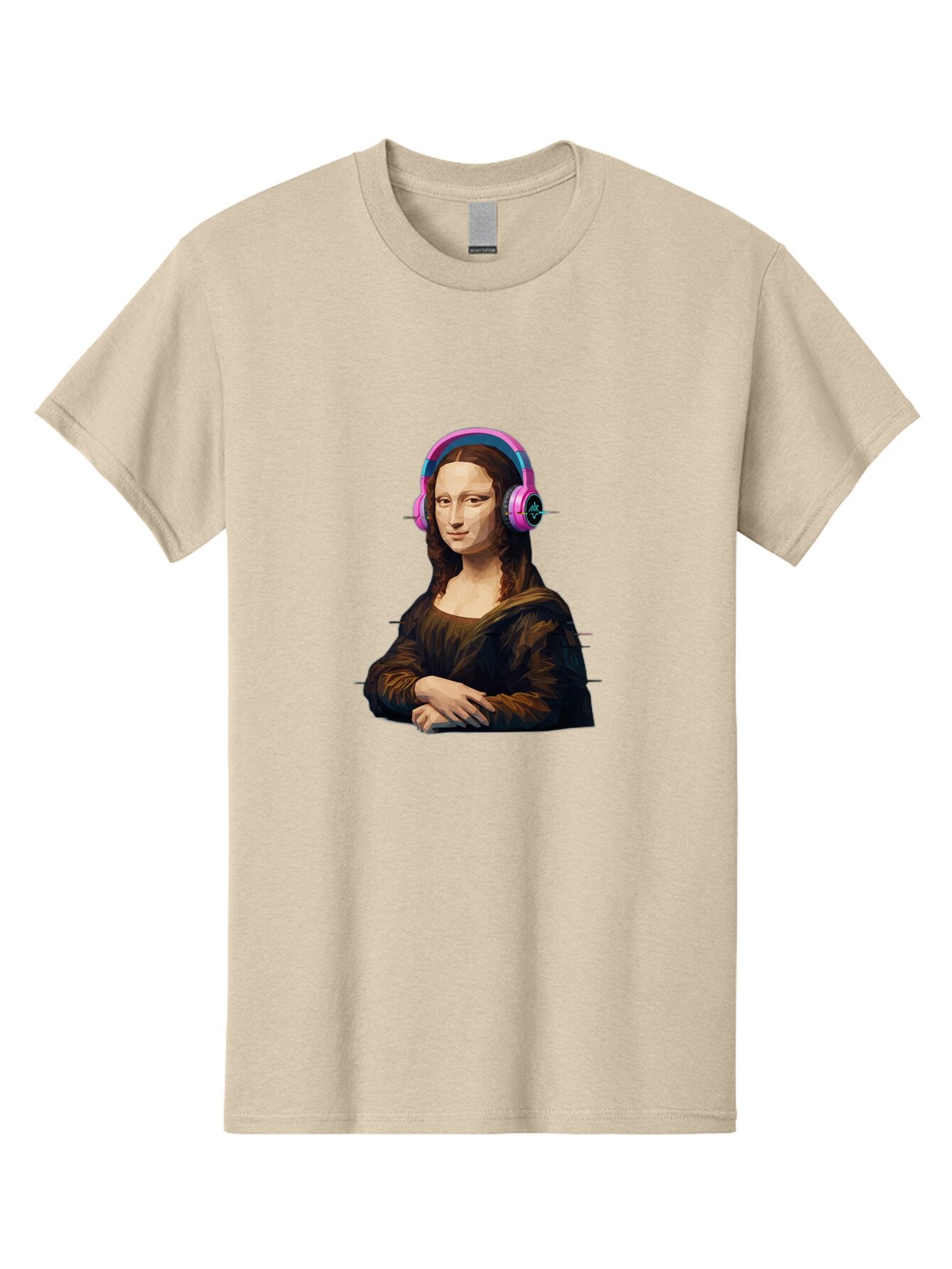 Mona-Lisa-Headphones-1 Men'S Graphic Tee, 100% Cotton, Comfortable Casual Summer Wear, Machine Washable, Vintage Camera, Old Camera, Antique Camera, Black Camera, Classic Photography, Photography Equipment, Nostalgic Device, Film Camera, Bam901 13