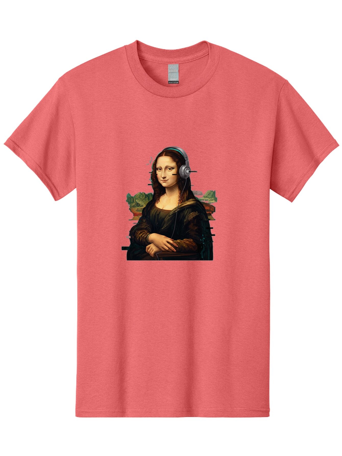 Mona-Lisa-Headphones-3 Men'S Graphic Tee, 100% Cotton, Comfortable Casual Summer Wear, Machine Washable, Vintage Camera, Old Camera, Antique Camera, Black Camera, Classic Photography, Photography Equipment, Nostalgic Device, Film Camera, Bam903 8