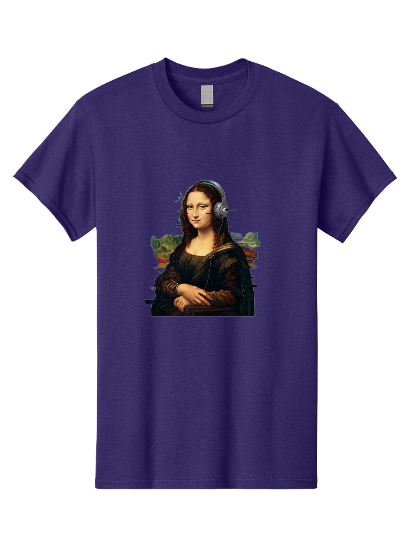 Mona-Lisa-Headphones-3 Men'S Graphic Tee, 100% Cotton, Comfortable Casual Summer Wear, Machine Washable, Vintage Camera, Old Camera, Antique Camera, Black Camera, Classic Photography, Photography Equipment, Nostalgic Device, Film Camera, Bam903 9