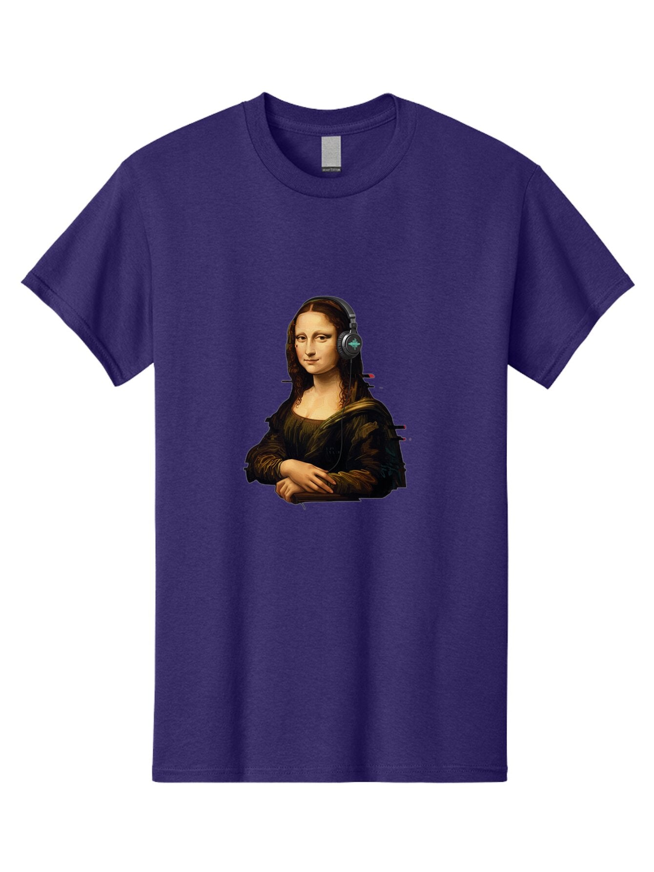 Mona-Lisa-Wearing-Headphones-1 Men'S Graphic Tee, 100% Cotton, Comfortable Casual Summer Wear, Machine Washable, Vintage Camera, Old Camera, Antique Camera, Black Camera, Classic Photography, Photography Equipment, Nostalgic Device, Bam905 7