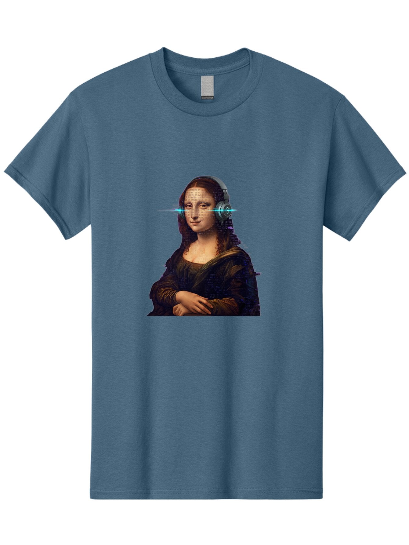 Mona-Lisa-With-Headphones-3 Men'S Graphic Tee, 100% Cotton, Comfortable Casual Summer Wear, Machine Washable, Vintage Camera, Old Camera, Antique Camera, Black Camera, Classic Photography, Photography Equipment, Nostalgic Device, Film Camera, Bam909 7