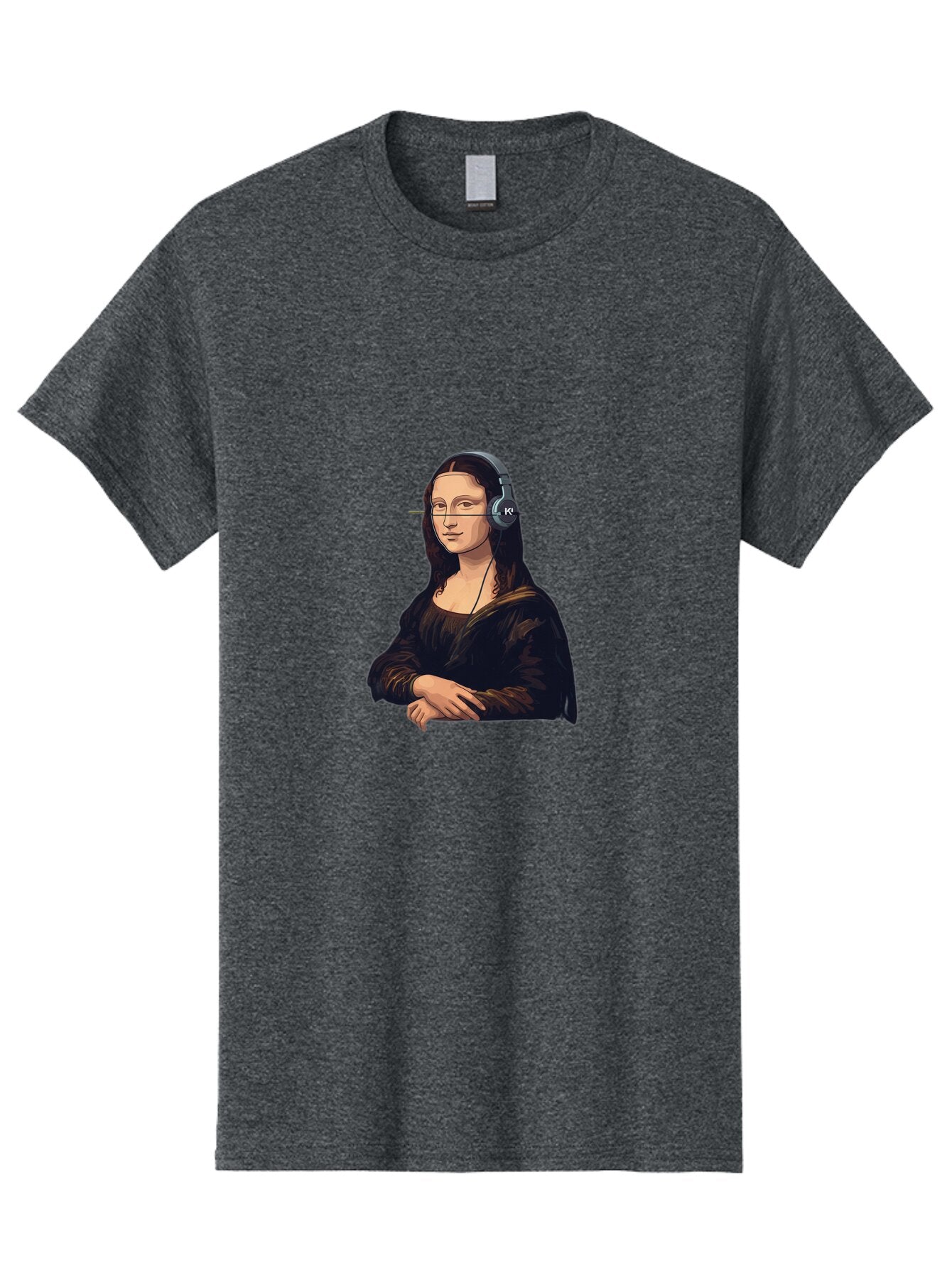 Mona-Lisa-With-Headphones-5 Men'S Graphic Tee, 100% Cotton, Comfortable Casual Summer Wear, Machine Washable, Vintage Camera, Old Camera, Antique Camera, Black Camera, Classic Photography, Photography Equipment, Nostalgic Device, Film Camera, Bam911 4