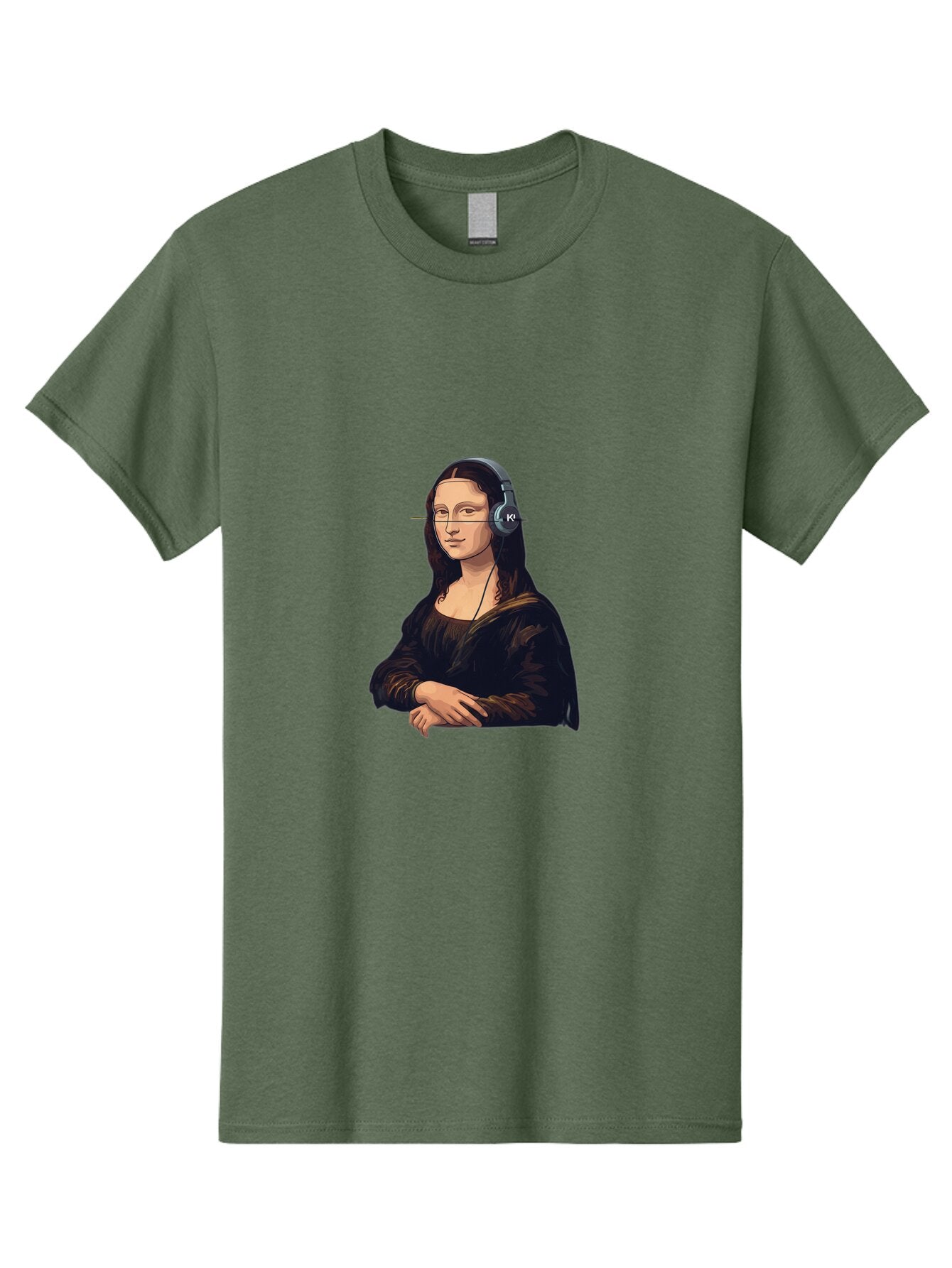 Mona-Lisa-With-Headphones-5 Men'S Graphic Tee, 100% Cotton, Comfortable Casual Summer Wear, Machine Washable, Vintage Camera, Old Camera, Antique Camera, Black Camera, Classic Photography, Photography Equipment, Nostalgic Device, Film Camera, Bam911 14