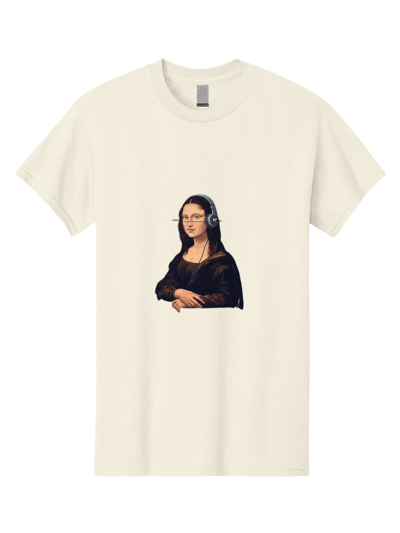 Mona-Lisa-With-Headphones-5 Men'S Graphic Tee, 100% Cotton, Comfortable Casual Summer Wear, Machine Washable, Vintage Camera, Old Camera, Antique Camera, Black Camera, Classic Photography, Photography Equipment, Nostalgic Device, Film Camera, Bam911 8