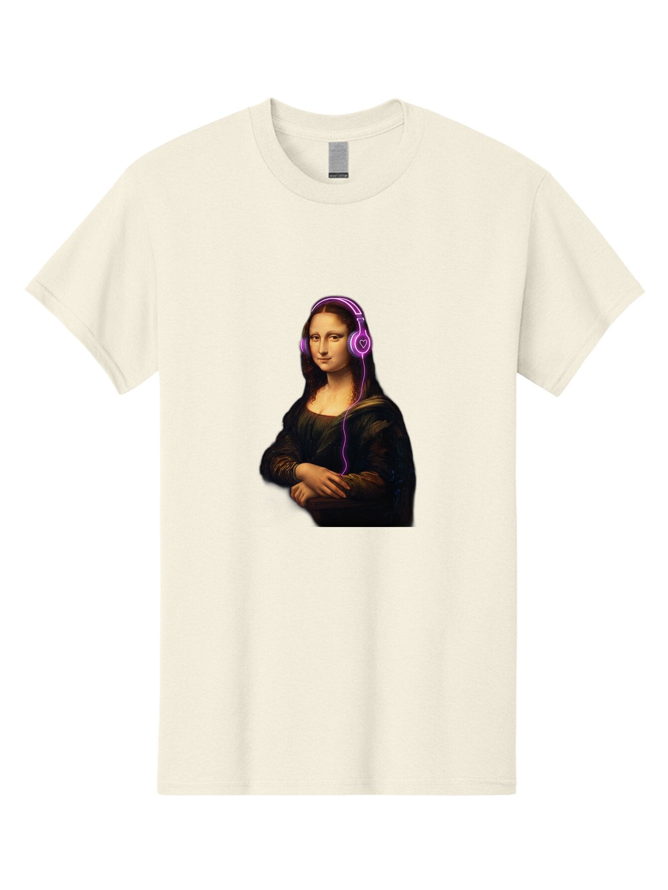 Mona-Lisa-With-Headphones Men'S Graphic Tee, 100% Cotton, Comfortable Casual Summer Wear, Machine Washable, Vintage Camera, Old Camera, Antique Camera, Black Camera, Classic Photography, Photography Equipment, Nostalgic Device, Film Camera, Bam912 5