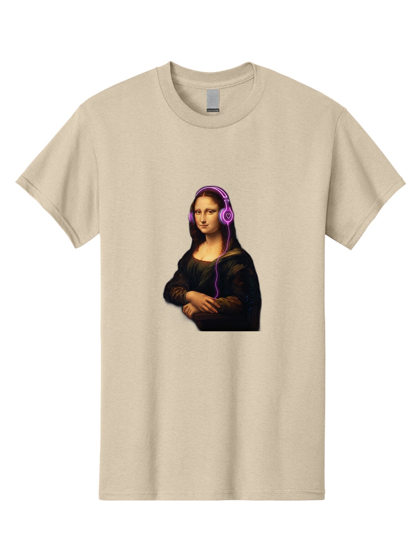 Mona-Lisa-With-Headphones Men'S Graphic Tee, 100% Cotton, Comfortable Casual Summer Wear, Machine Washable, Vintage Camera, Old Camera, Antique Camera, Black Camera, Classic Photography, Photography Equipment, Nostalgic Device, Film Camera, Bam912 10