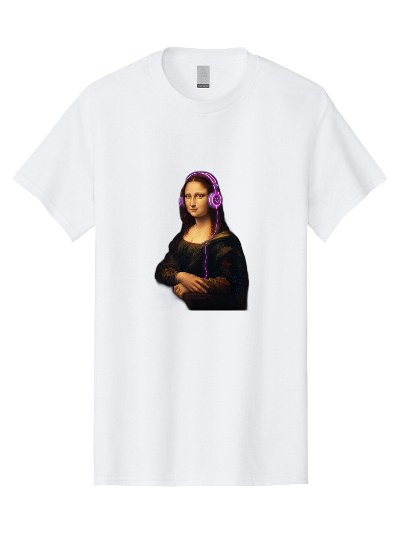 Mona-Lisa-With-Headphones Men'S Graphic Tee, 100% Cotton, Comfortable Casual Summer Wear, Machine Washable, Vintage Camera, Old Camera, Antique Camera, Black Camera, Classic Photography, Photography Equipment, Nostalgic Device, Film Camera, Bam912 14