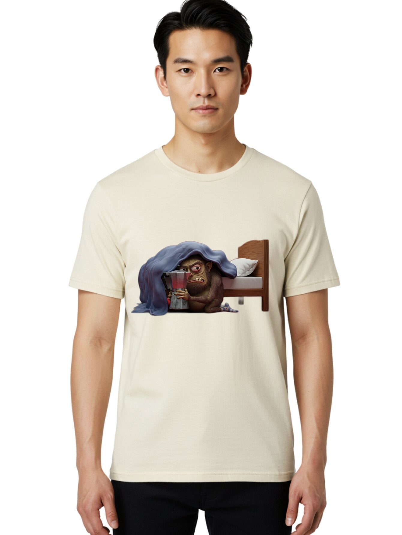 Monkey-Drinking-Coffee Men'S Graphic Tee, 100% Cotton, Comfortable Casual Summer Wear, Machine Washable, Vintage Camera, Old Camera, Antique Camera, Black Camera, Classic Photography, Photography Equipment, Nostalgic Device, Film Camera, Bam914 20