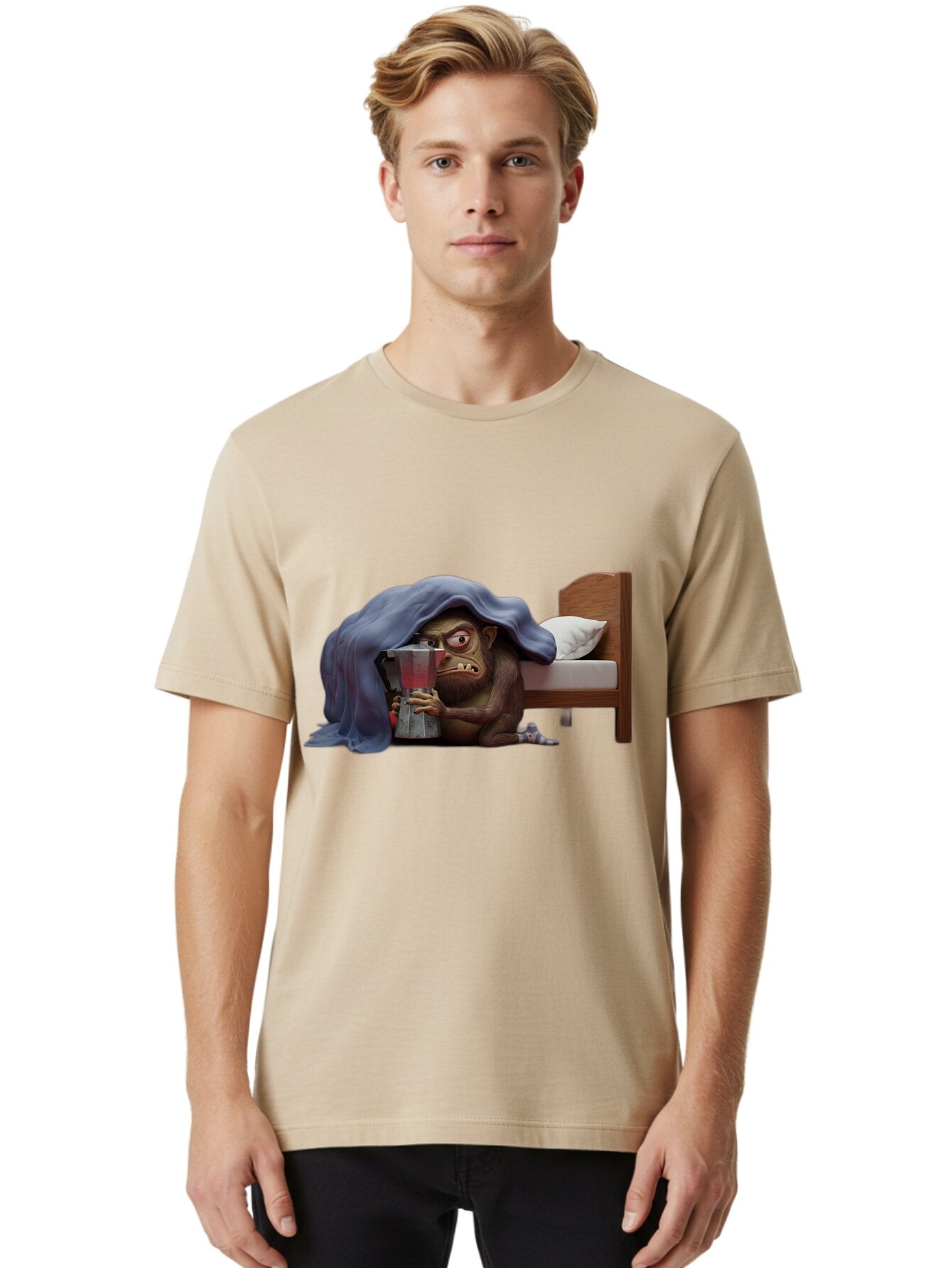 Monkey-Drinking-Coffee Men'S Graphic Tee, 100% Cotton, Comfortable Casual Summer Wear, Machine Washable, Vintage Camera, Old Camera, Antique Camera, Black Camera, Classic Photography, Photography Equipment, Nostalgic Device, Film Camera, Bam914 17