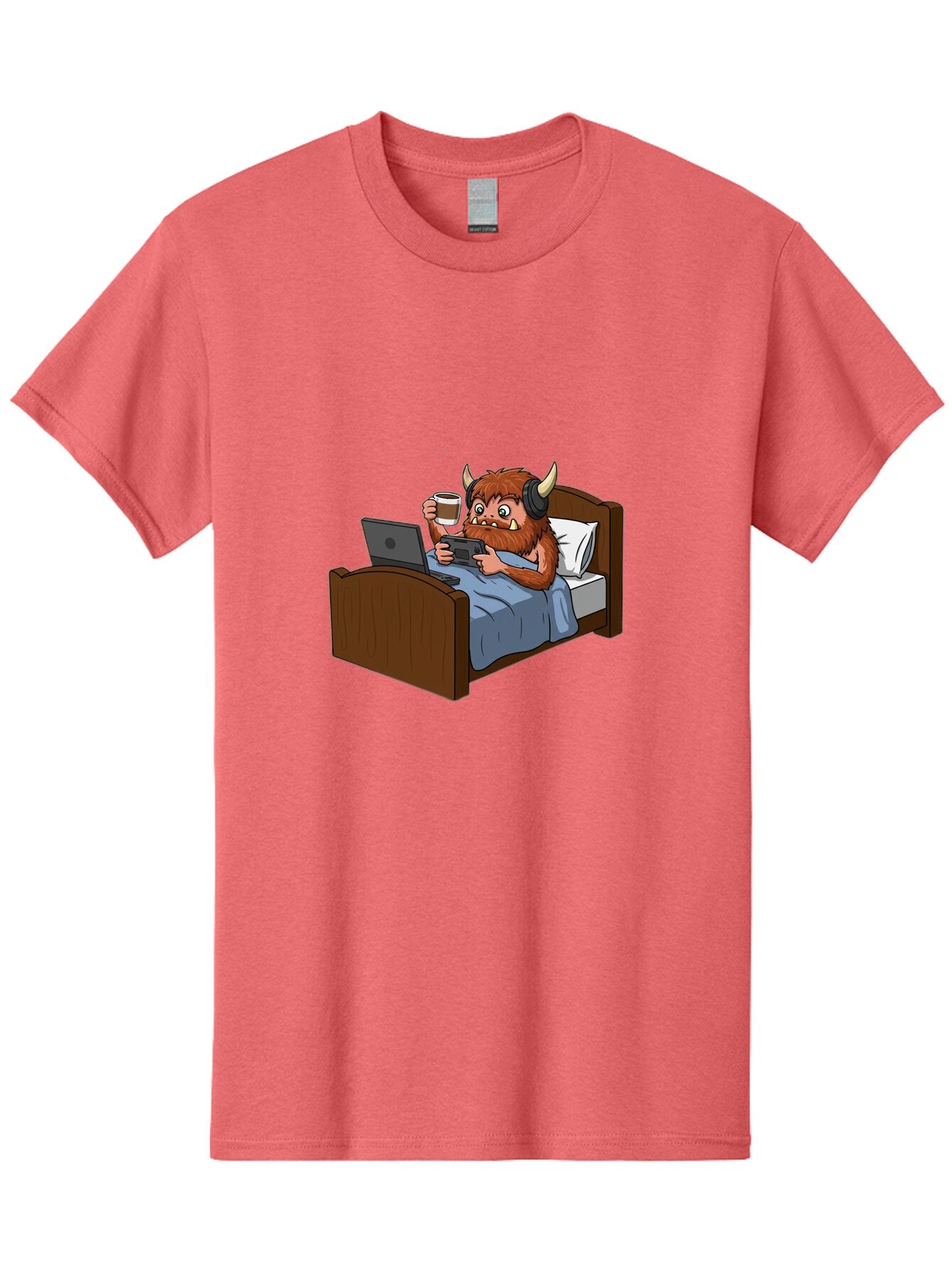 Monster-Relaxing-On-Bed Men'S Graphic Tee, 100% Cotton, Comfortable Casual Summer Wear, Machine Washable, Vintage Camera, Old Camera, Antique Camera, Black Camera, Classic Photography, Photography Equipment, Nostalgic Device, Film Camera, Bam919 15