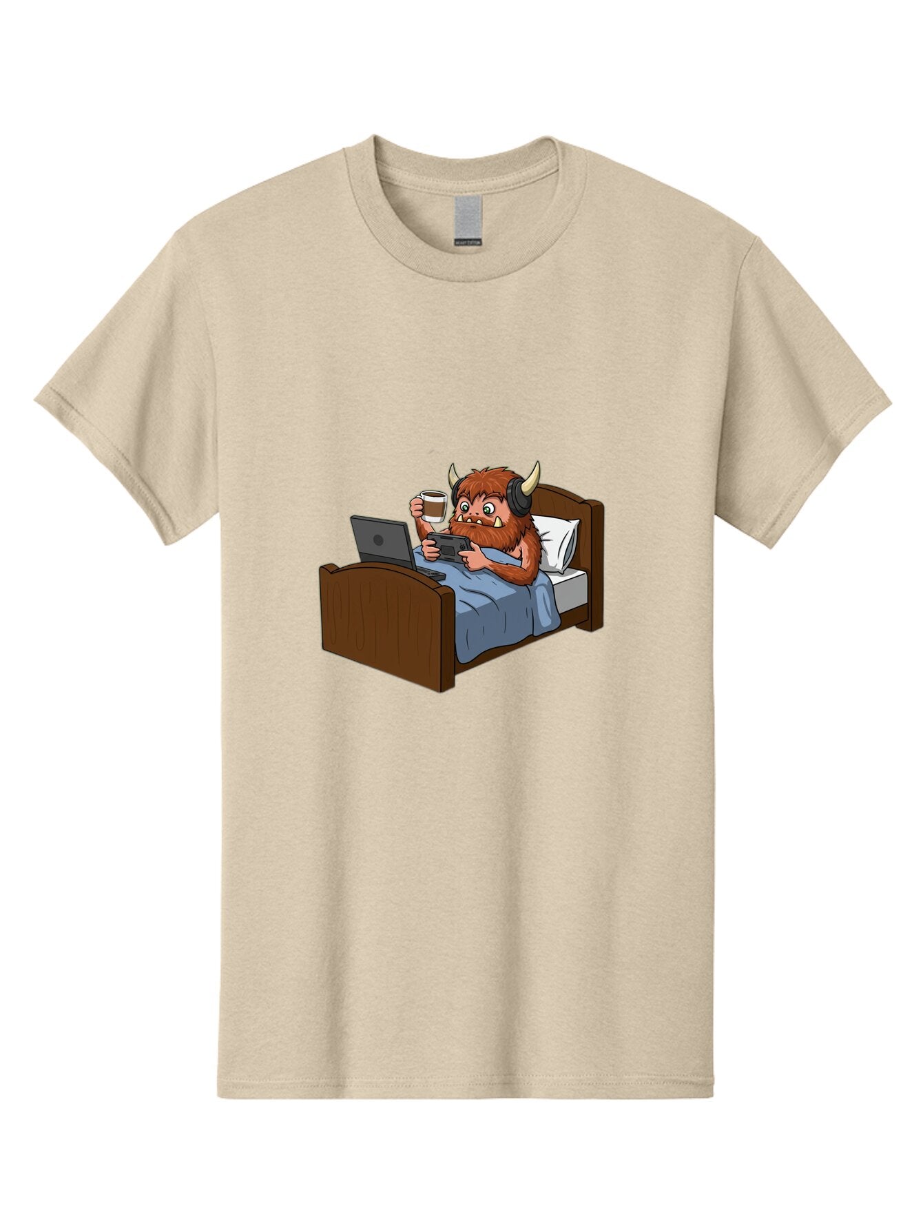 Monster-Relaxing-On-Bed Men'S Graphic Tee, 100% Cotton, Comfortable Casual Summer Wear, Machine Washable, Vintage Camera, Old Camera, Antique Camera, Black Camera, Classic Photography, Photography Equipment, Nostalgic Device, Film Camera, Bam919 13