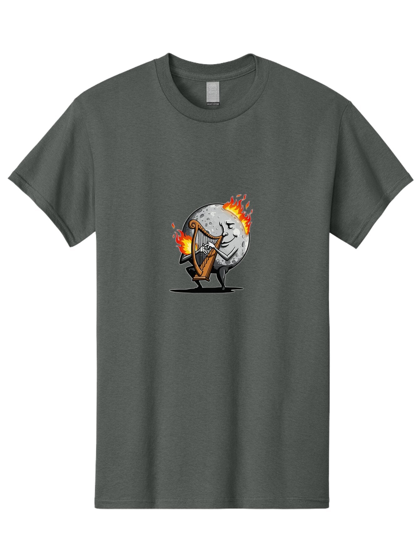 Moon-Playing-Harp Men'S Graphic Tee, 100% Cotton, Comfortable Casual Summer Wear, Machine Washable, Vintage Camera, Old Camera, Antique Camera, Black Camera, Classic Photography, Photography Equipment, Nostalgic Device, Film Camera, Camera Art Bam922