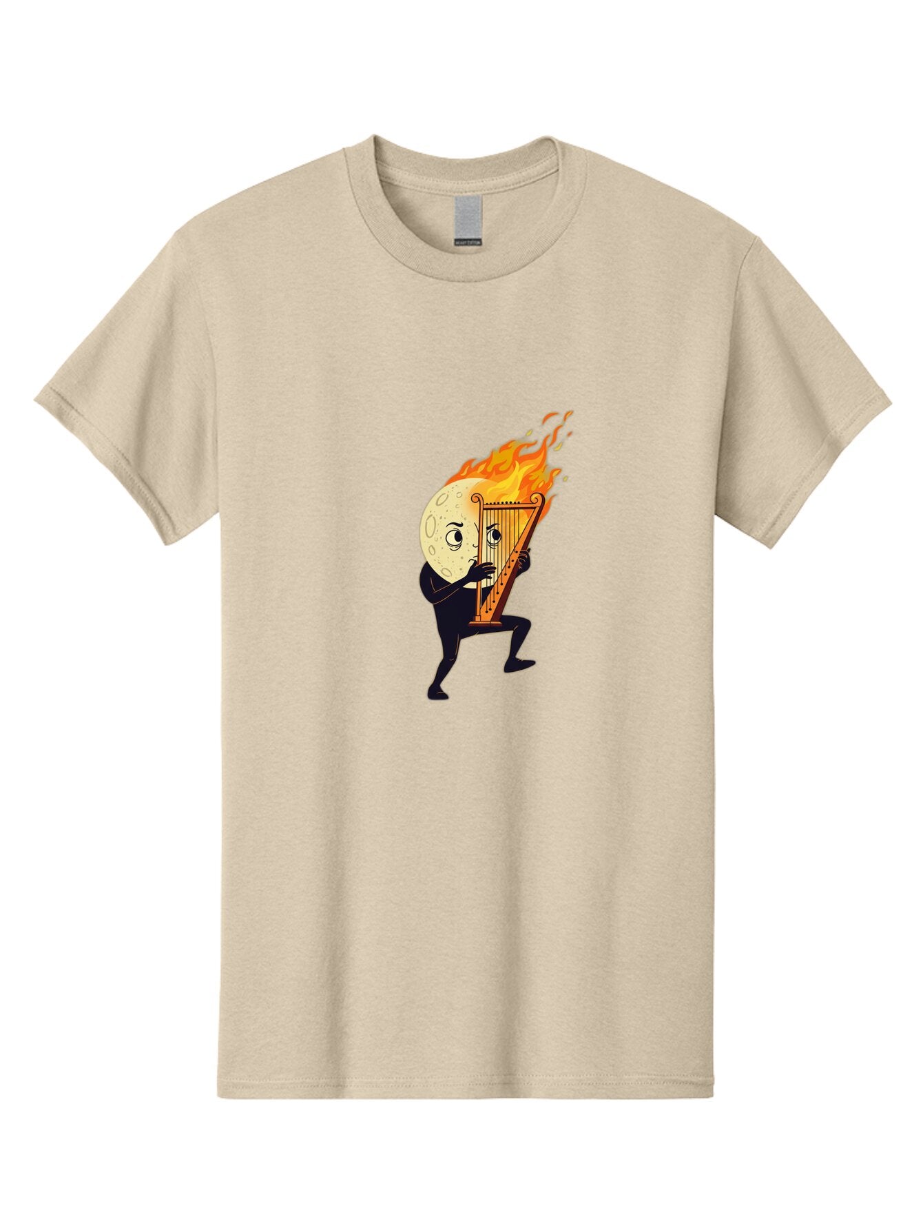 Moon-Playing-Lyre-1 Men'S Graphic Tee, 100% Cotton, Comfortable Casual Summer Wear, Machine Washable, Vintage Camera, Old Camera, Antique Camera, Black Camera, Classic Photography, Photography Equipment, Nostalgic Device, Film Camera, Bam923 4