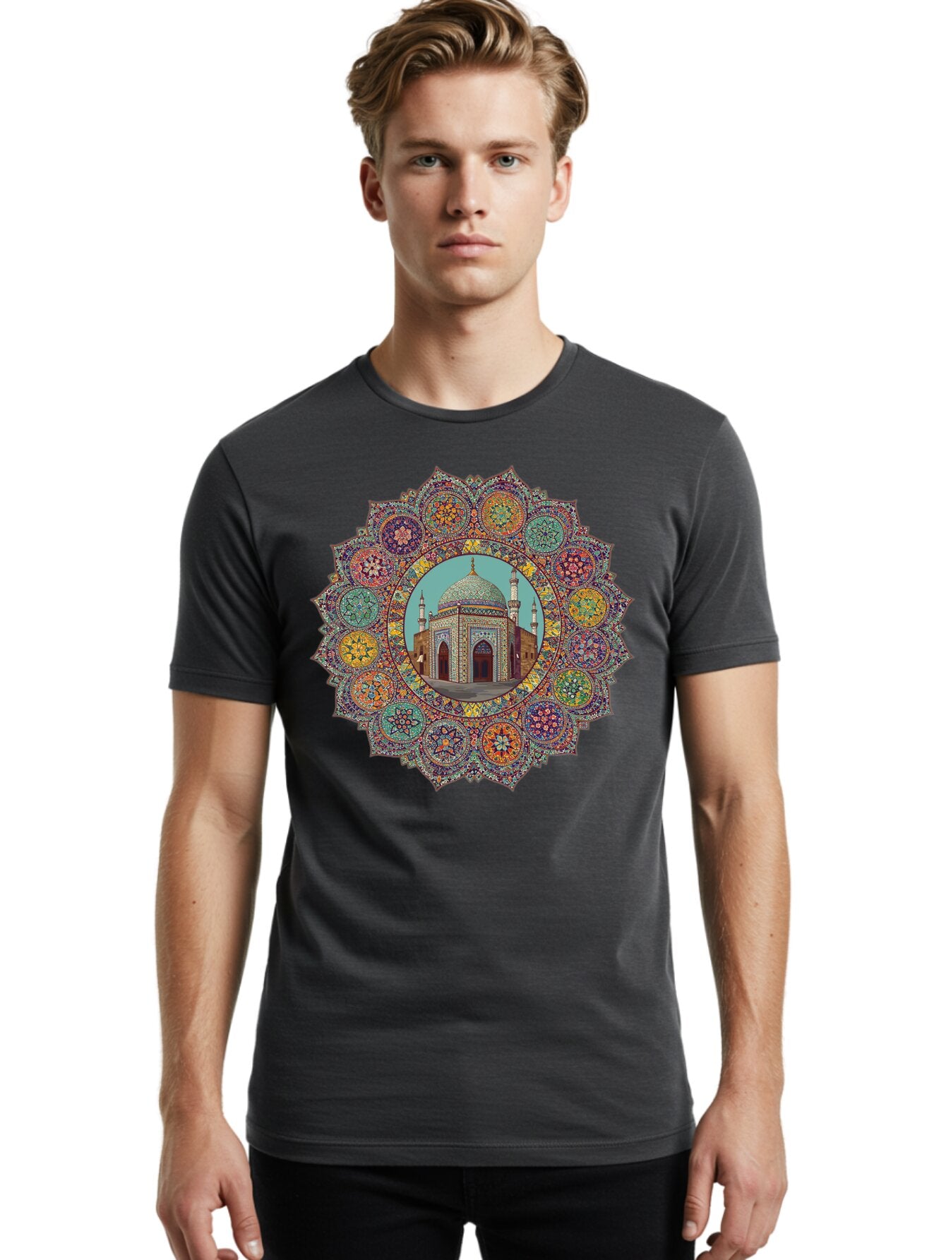 Mosque-Mandala Men'S Graphic Tee, 100% Cotton, Comfortable Casual Summer Wear, Machine Washable, Vintage Camera, Old Camera, Antique Camera, Black Camera, Classic Photography, Photography Equipment, Nostalgic Device, Film Camera, Camera Art Bam929 19