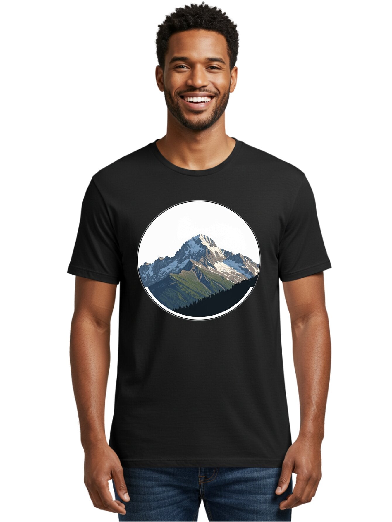 Mountain-Landscape-2 Men'S Graphic Tee, 100% Cotton, Comfortable Casual Summer Wear, Machine Washable, Vintage Camera, Old Camera, Antique Camera, Black Camera, Classic Photography, Photography Equipment, Nostalgic Device, Film Camera, Bam934 30