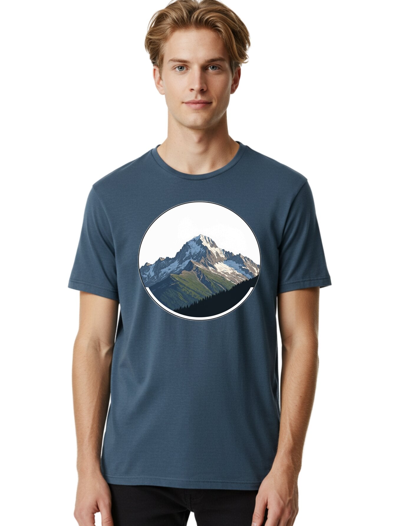 Mountain-Landscape-2 Men'S Graphic Tee, 100% Cotton, Comfortable Casual Summer Wear, Machine Washable, Vintage Camera, Old Camera, Antique Camera, Black Camera, Classic Photography, Photography Equipment, Nostalgic Device, Film Camera, Bam934 21