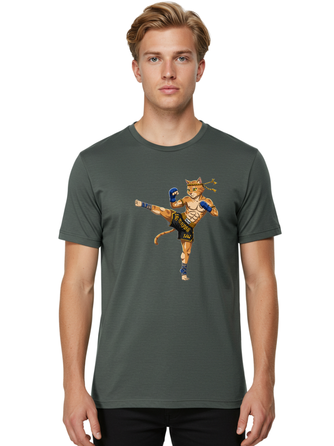Muay-Thai-Cat-1 Men'S Graphic Tee, 100% Cotton, Comfortable Casual Summer Wear, Machine Washable, Vintage Camera, Old Camera, Antique Camera, Black Camera, Classic Photography, Photography Equipment, Nostalgic Device, Film Camera, Camera Art Bam941 22