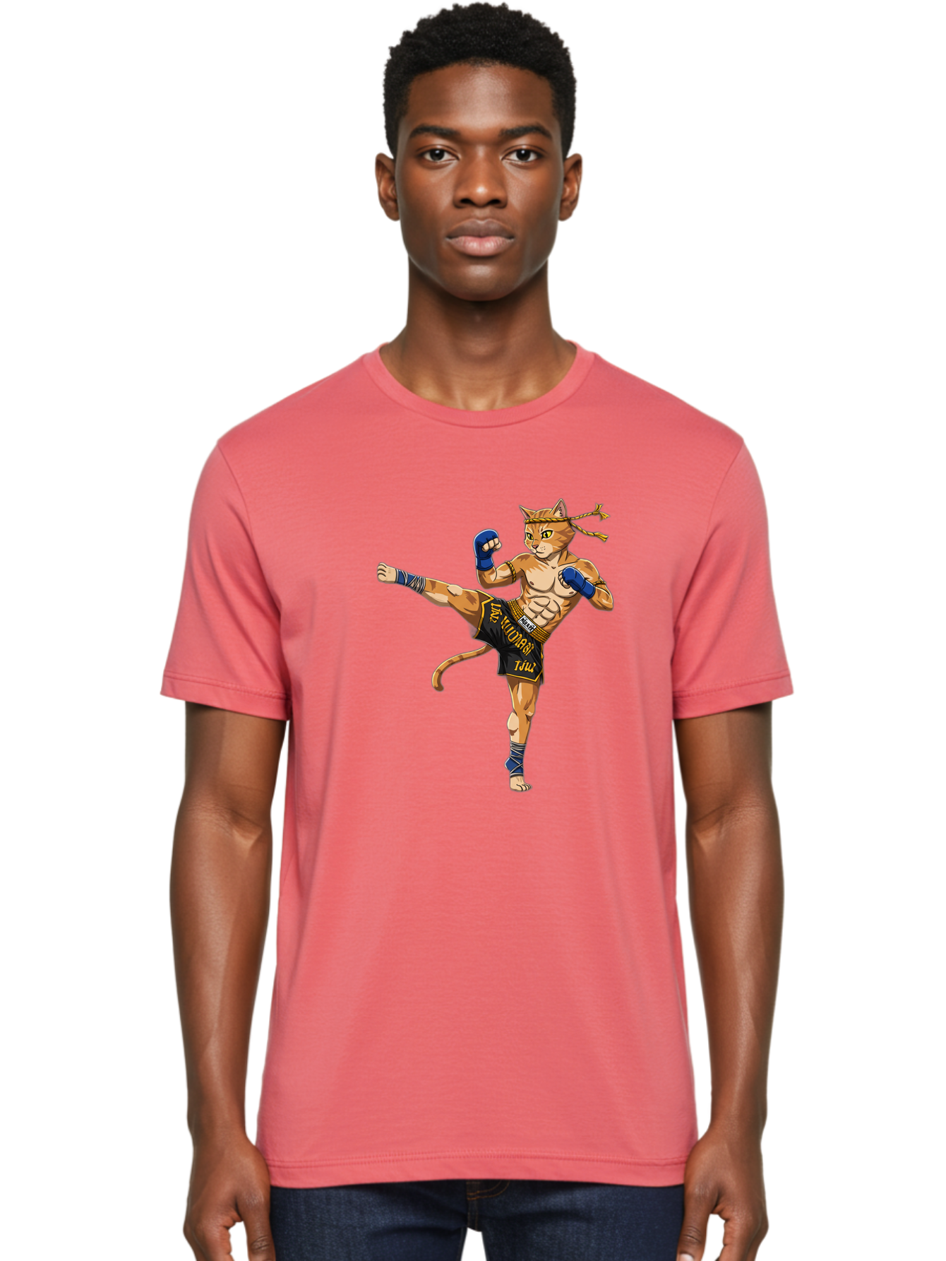 Muay-Thai-Cat-1 Men'S Graphic Tee, 100% Cotton, Comfortable Casual Summer Wear, Machine Washable, Vintage Camera, Old Camera, Antique Camera, Black Camera, Classic Photography, Photography Equipment, Nostalgic Device, Film Camera, Camera Art Bam941 25