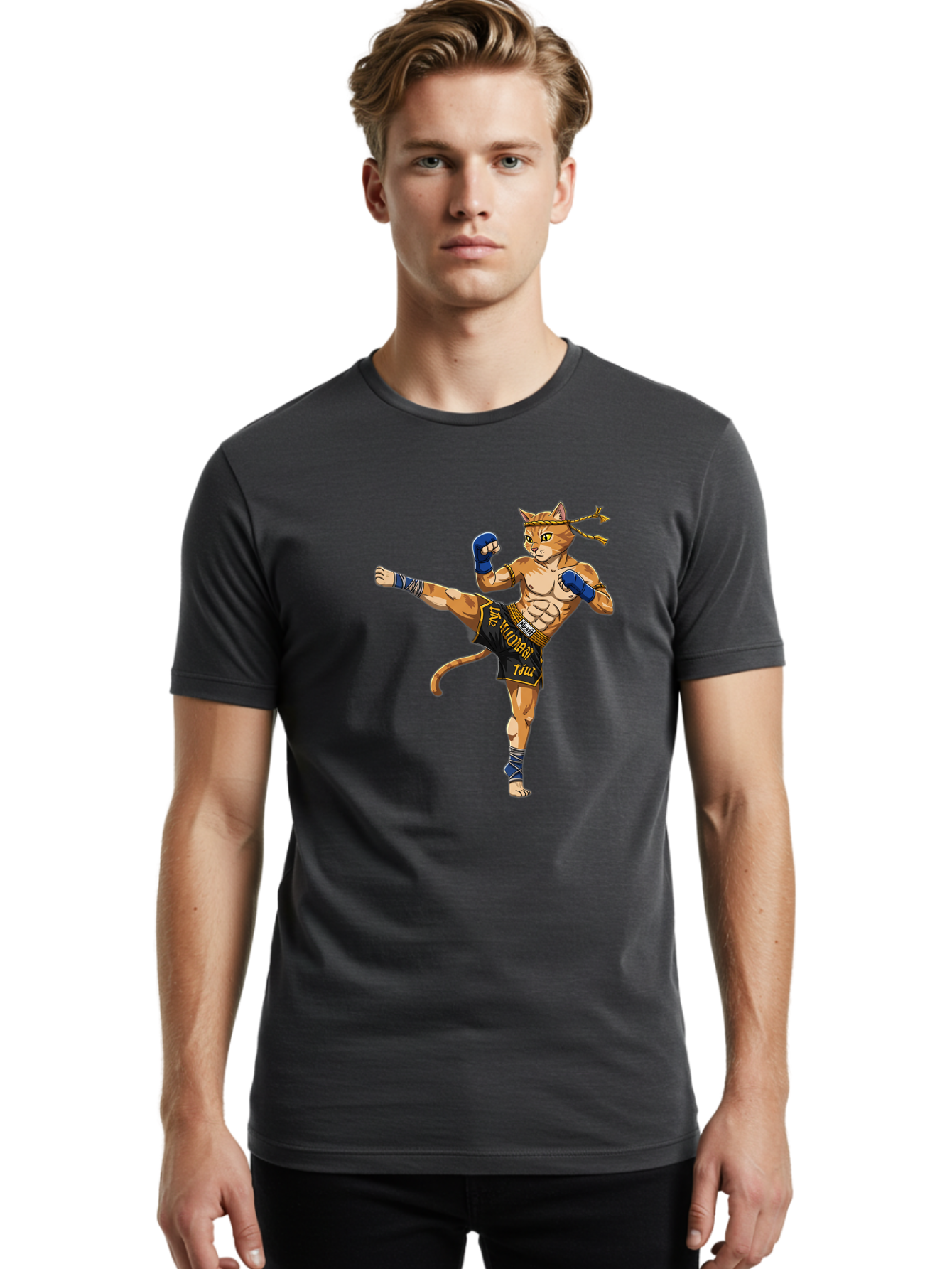 Muay-Thai-Cat-1 Men'S Graphic Tee, 100% Cotton, Comfortable Casual Summer Wear, Machine Washable, Vintage Camera, Old Camera, Antique Camera, Black Camera, Classic Photography, Photography Equipment, Nostalgic Device, Film Camera, Camera Art Bam941 29