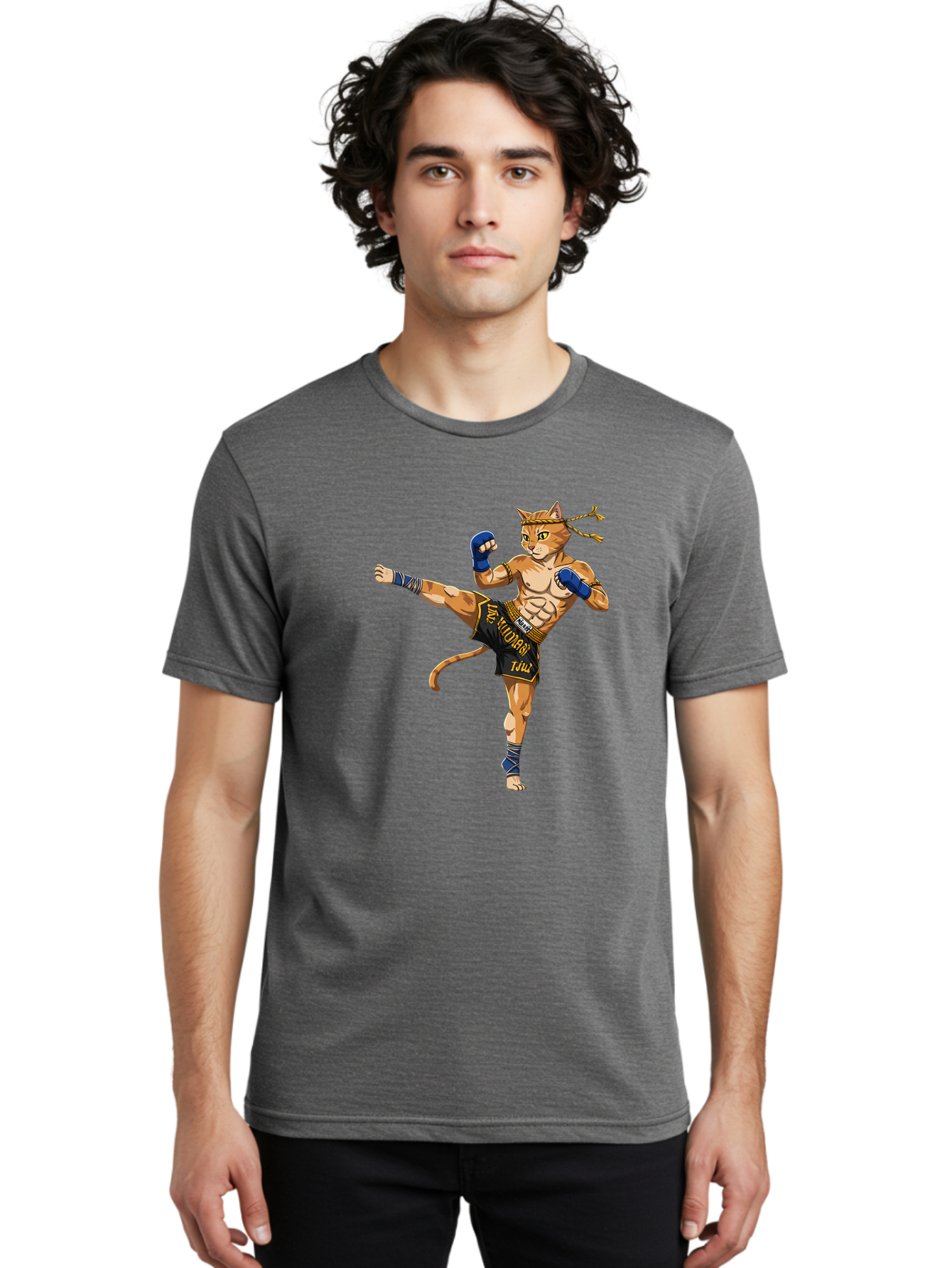 Muay-Thai-Cat-1 Men'S Graphic Tee, 100% Cotton, Comfortable Casual Summer Wear, Machine Washable, Vintage Camera, Old Camera, Antique Camera, Black Camera, Classic Photography, Photography Equipment, Nostalgic Device, Film Camera, Camera Art Bam941 28