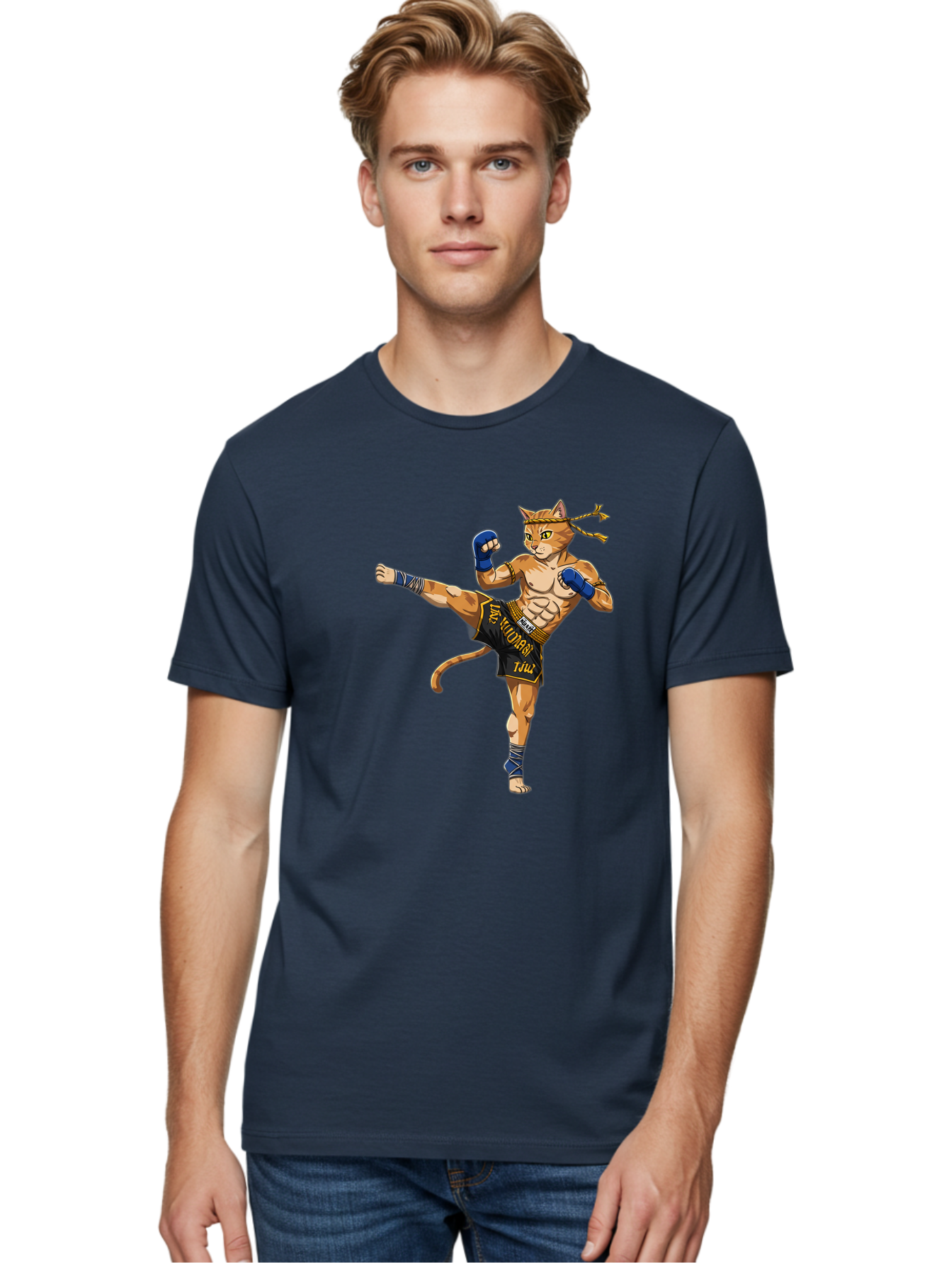 Muay-Thai-Cat-1 Men'S Graphic Tee, 100% Cotton, Comfortable Casual Summer Wear, Machine Washable, Vintage Camera, Old Camera, Antique Camera, Black Camera, Classic Photography, Photography Equipment, Nostalgic Device, Film Camera, Camera Art Bam941 30