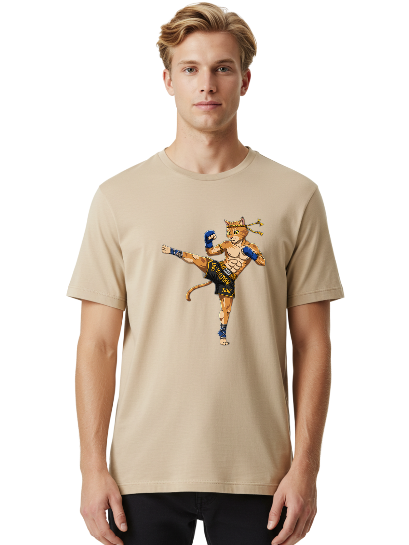 Muay-Thai-Cat-1 Men'S Graphic Tee, 100% Cotton, Comfortable Casual Summer Wear, Machine Washable, Vintage Camera, Old Camera, Antique Camera, Black Camera, Classic Photography, Photography Equipment, Nostalgic Device, Film Camera, Camera Art Bam941 19