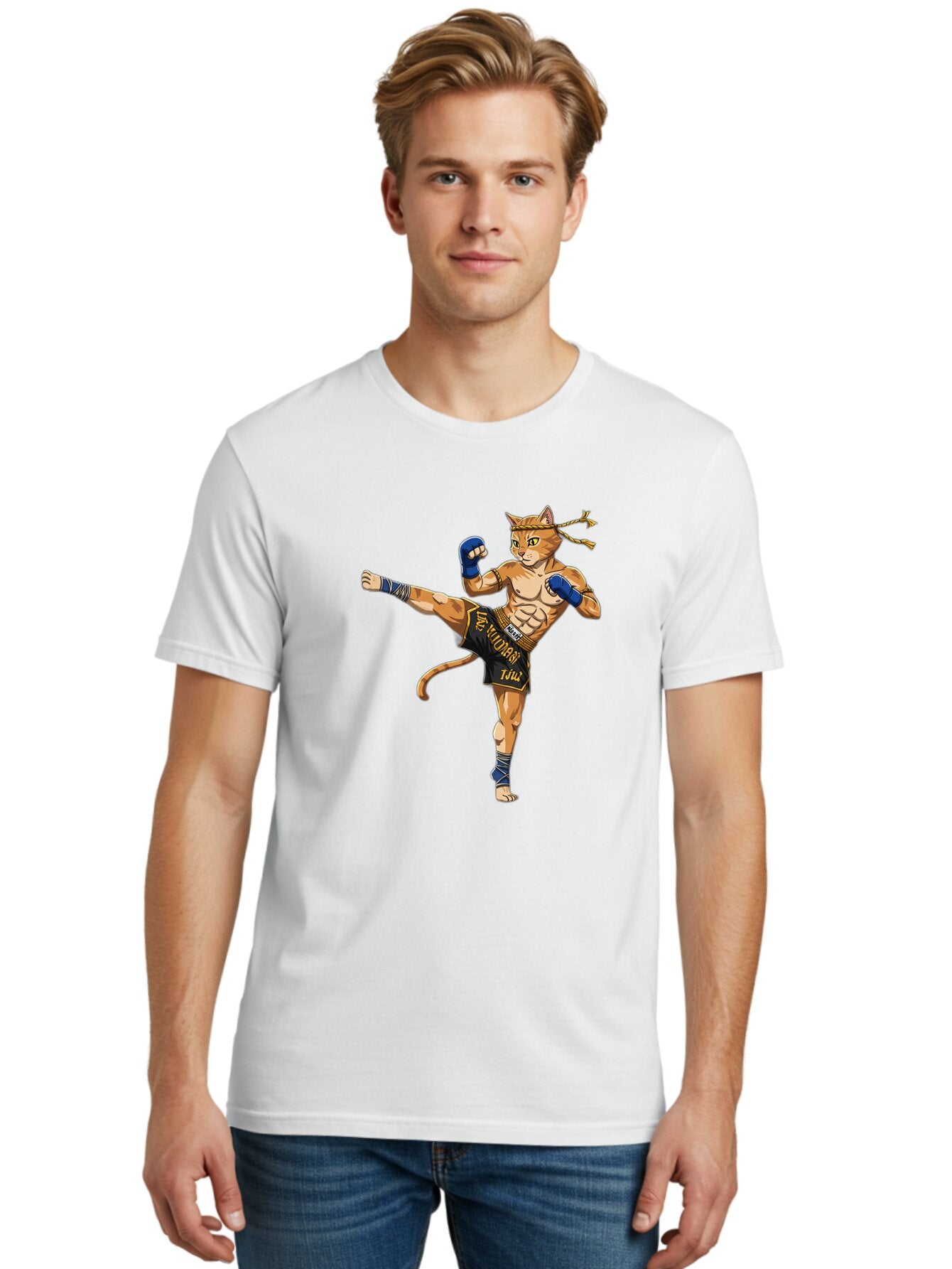 Muay-Thai-Cat-1 Men'S Graphic Tee, 100% Cotton, Comfortable Casual Summer Wear, Machine Washable, Vintage Camera, Old Camera, Antique Camera, Black Camera, Classic Photography, Photography Equipment, Nostalgic Device, Film Camera, Camera Art Bam941 26